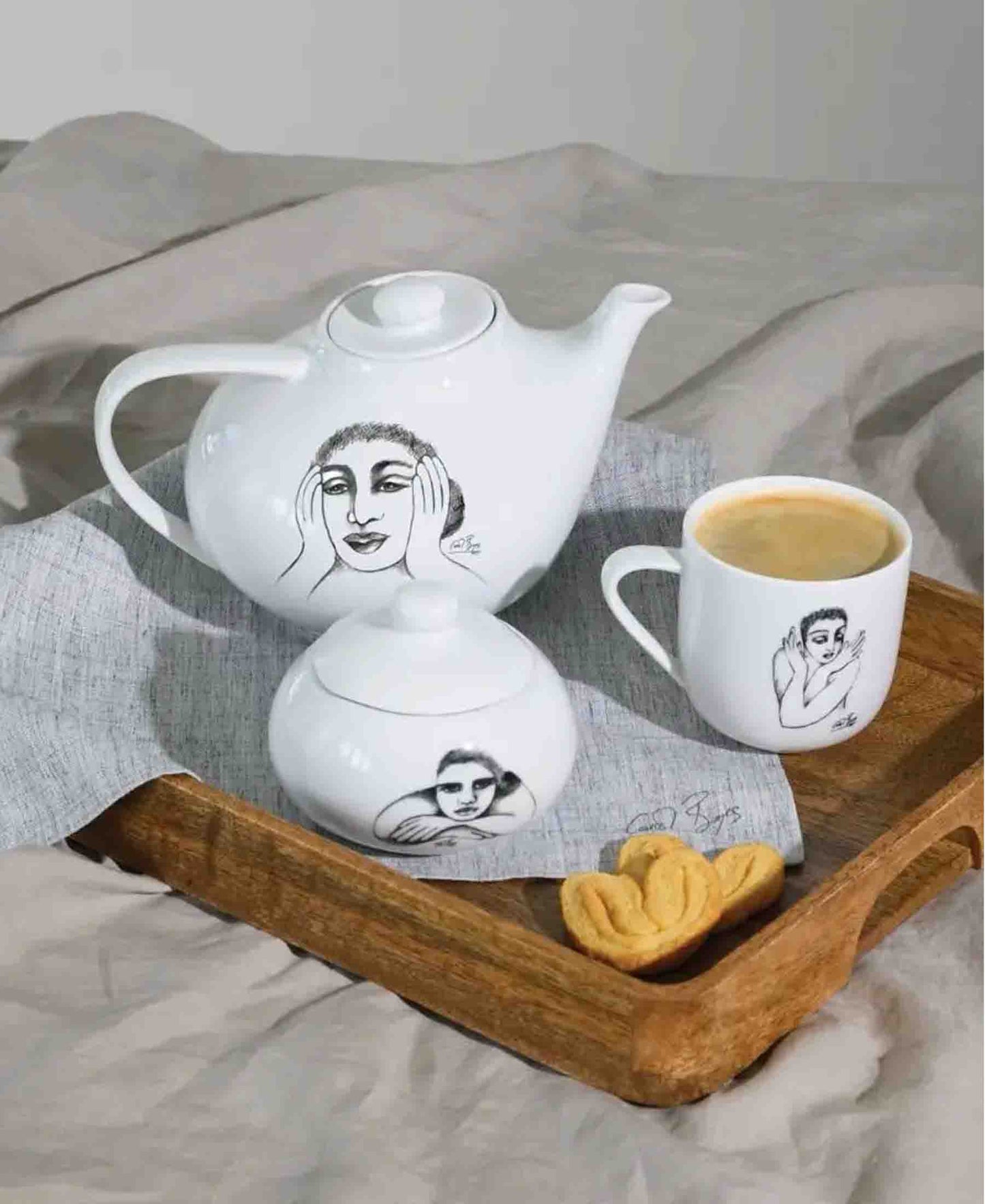 Carrol Boyes 4 Piece Flutter Mug Set - White