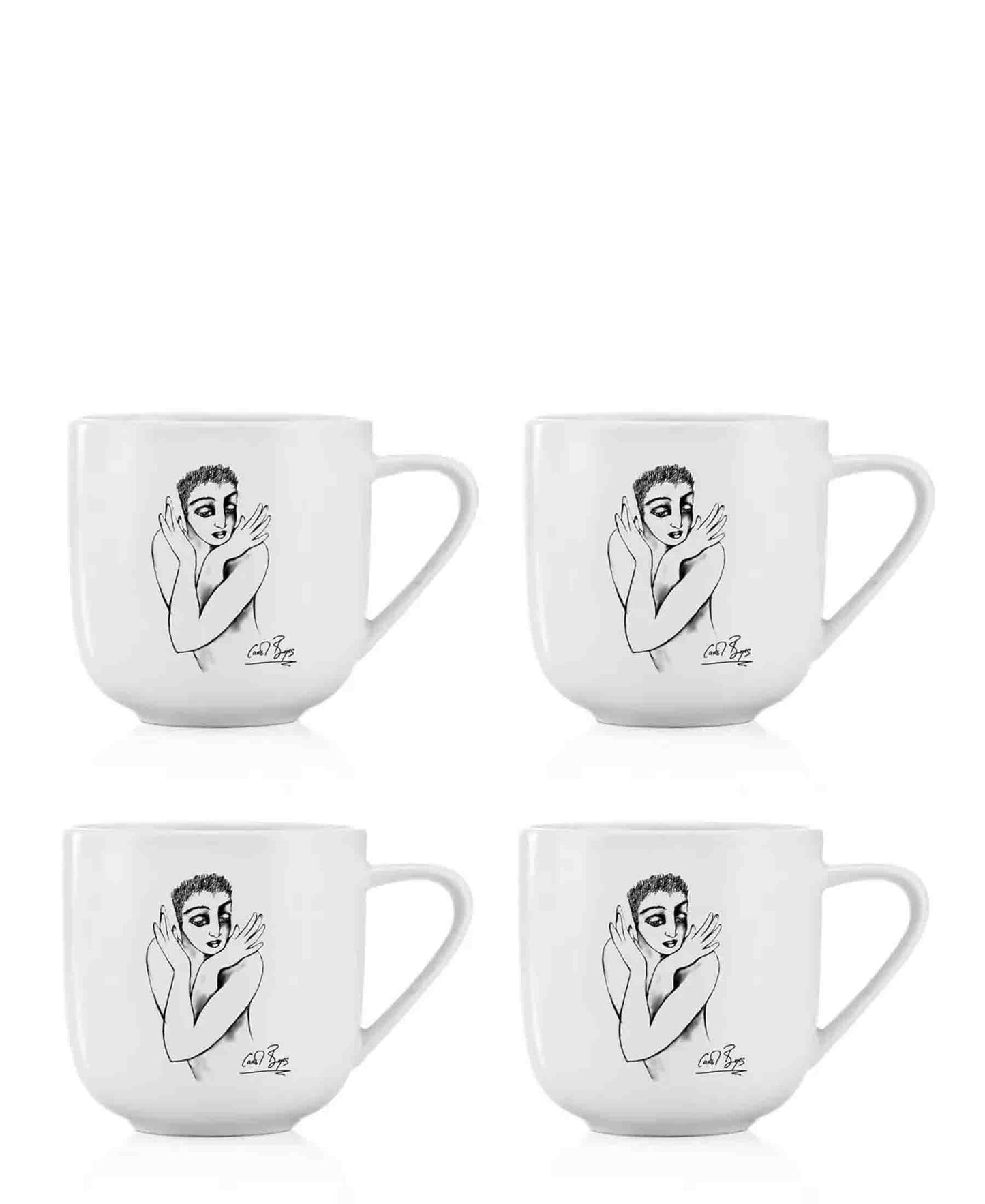 Carrol Boyes 4 Piece Flutter Mug Set - White