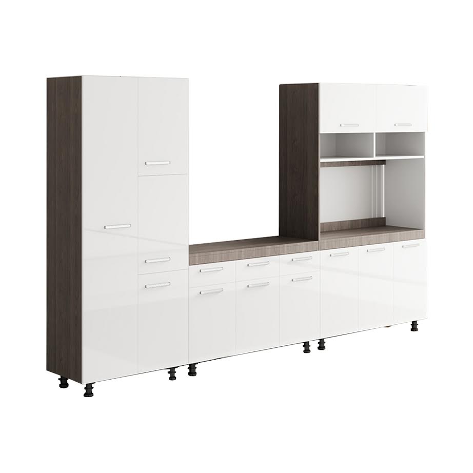 Exotic Designs 3 Piece Kitchen Scheme White & Oak