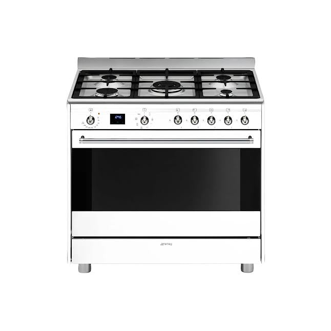 Smeg 90cm Cooker With Gas Hob White