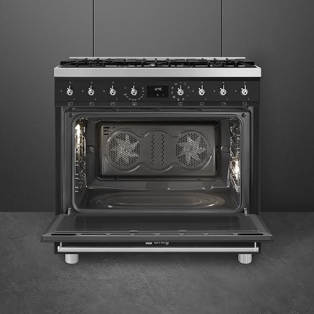 Smeg 90cm Cooker with Gas Hob Matte Black