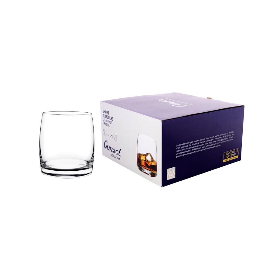 Consol 4 Piece 290ml Signature Vienna Short Tumbler Set Clear