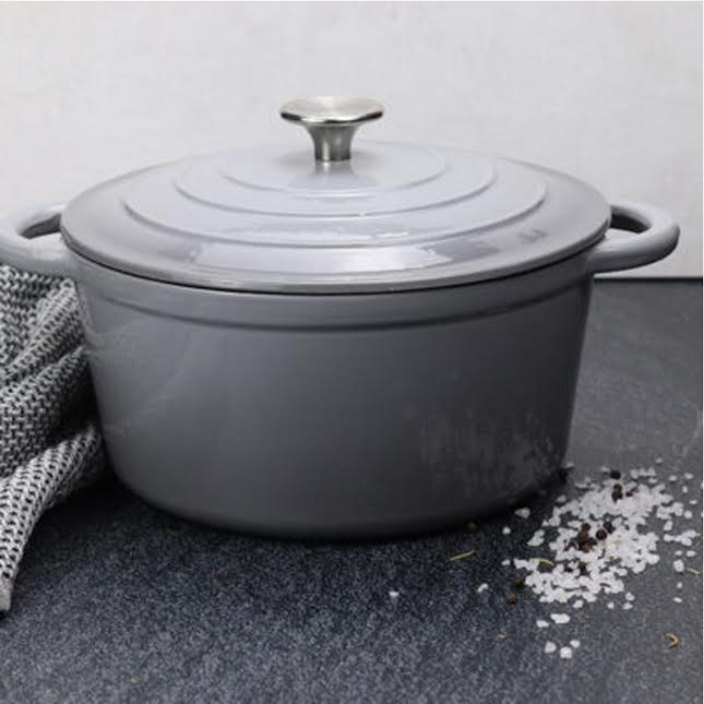 The Culinarium 7 Piece Cast Iron Cookware Set Grey