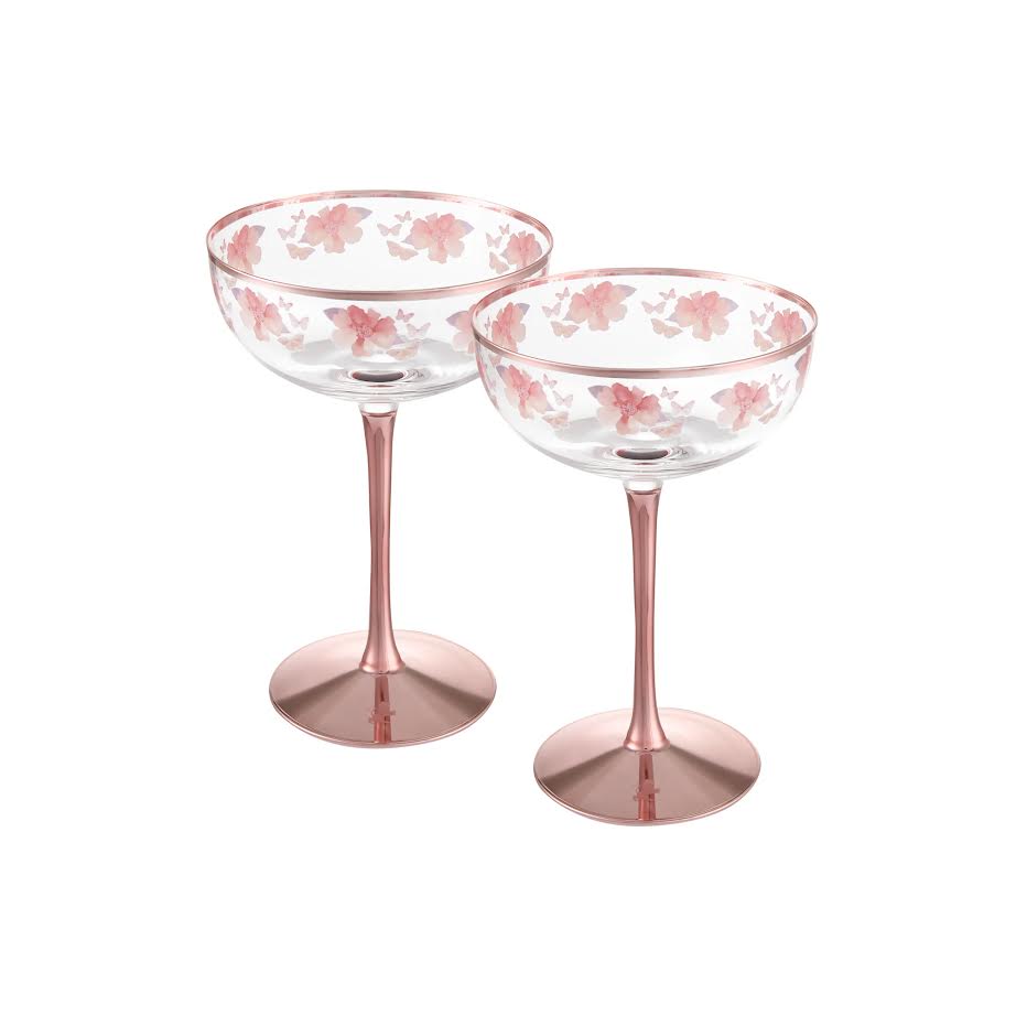 Maxwell & Williams 240ml Camilla Coupe Glass 2 Piece Gold