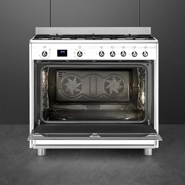 Smeg 90cm Cooker With Gas Hob White