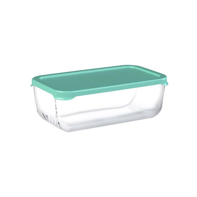 Pasabahce Snowbox 1.2Lt Rectangular Bowl with Lid Green