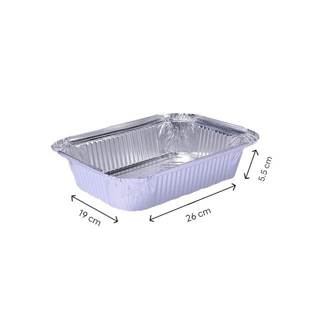 Inpulse Homeware 5 Pack 1.75Lt Aluminium Foil Food Container Silver