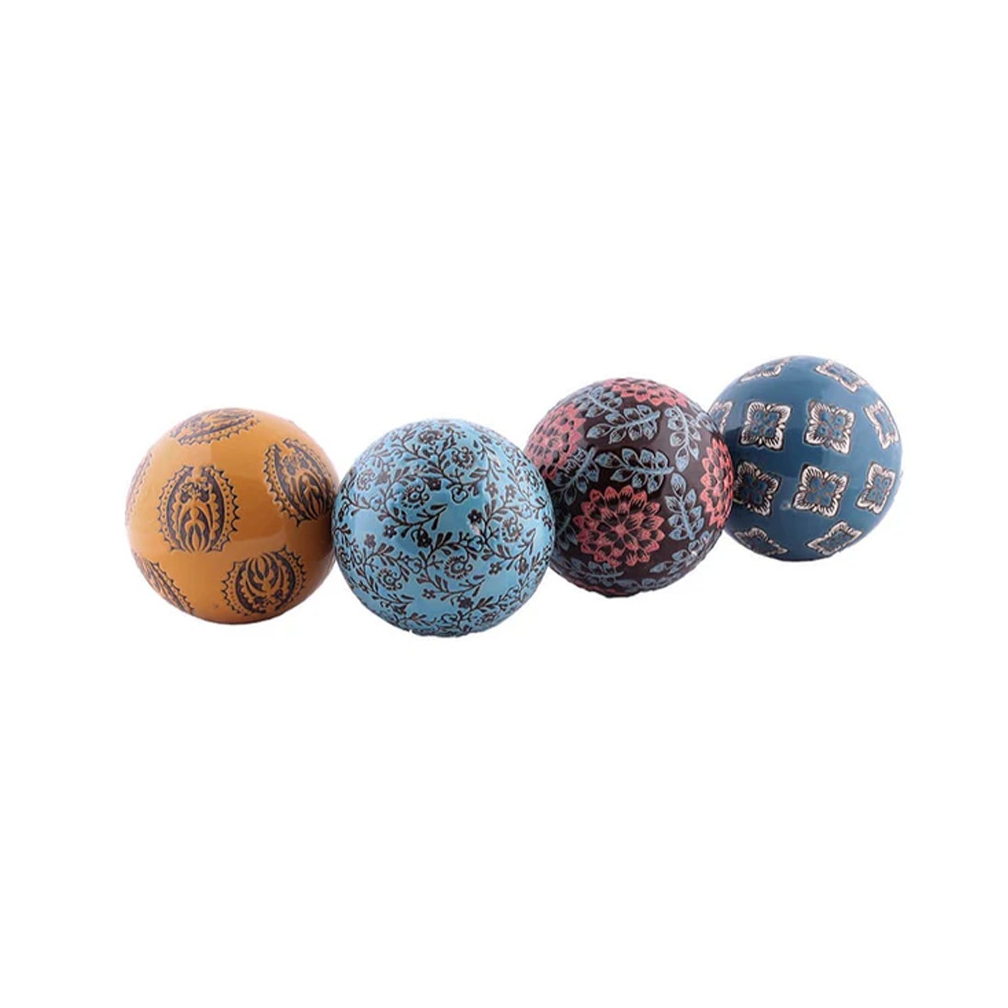 Urban Decor 4 Piece Ceramic 10cm Decor Ball Set Assorted