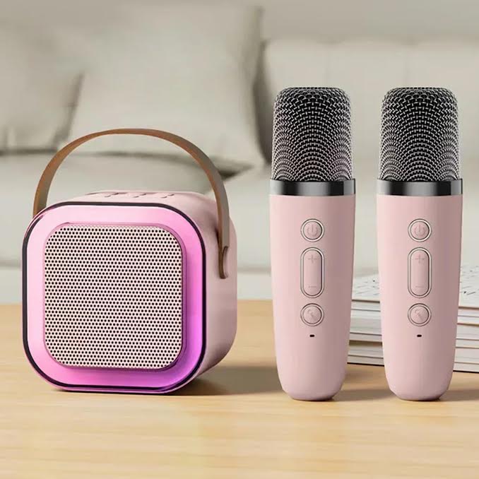 Colorful Karaoke Bluetooth Sound System Pink