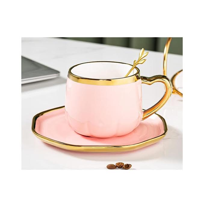 Ceramic Flower Tea Cup & Saucer Set Pink