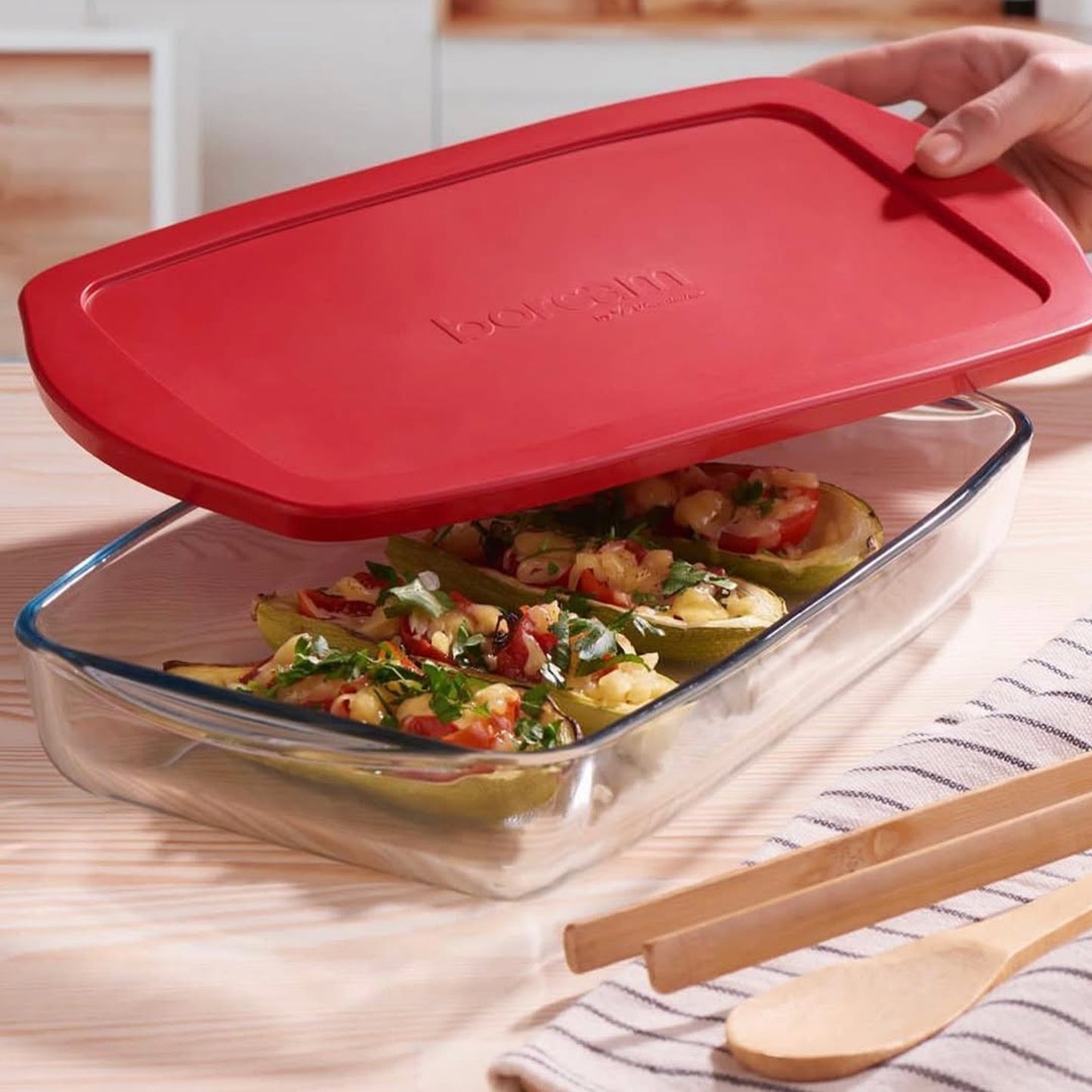 Borcam 3.85Lt Rectangular Casserole with Lid Clear