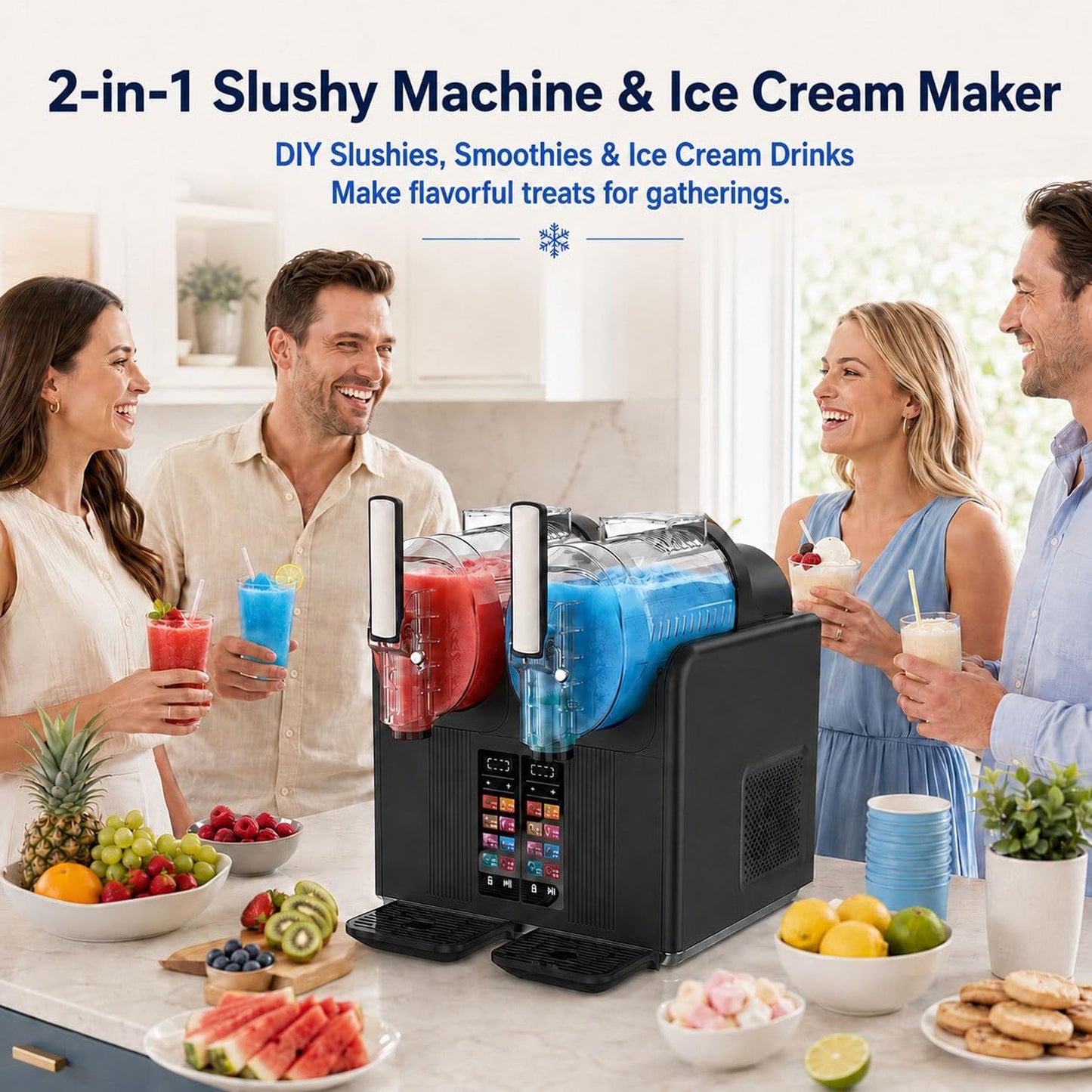 2 in 1 Soft Serve and Slush Machine Black