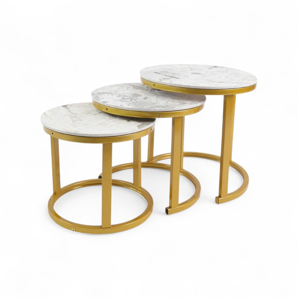 Exotic Designs 3 Piece Coffee Table Gold