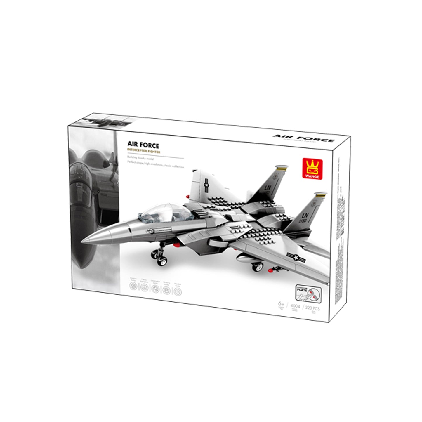 Wange Air Force Intercepter Fighter 223 Piece Building Block Set