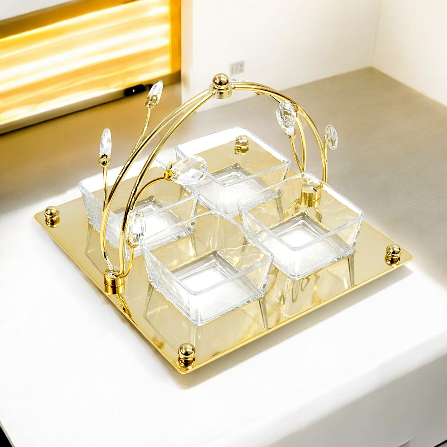 Milano 5 Piece Dessert Server Gold