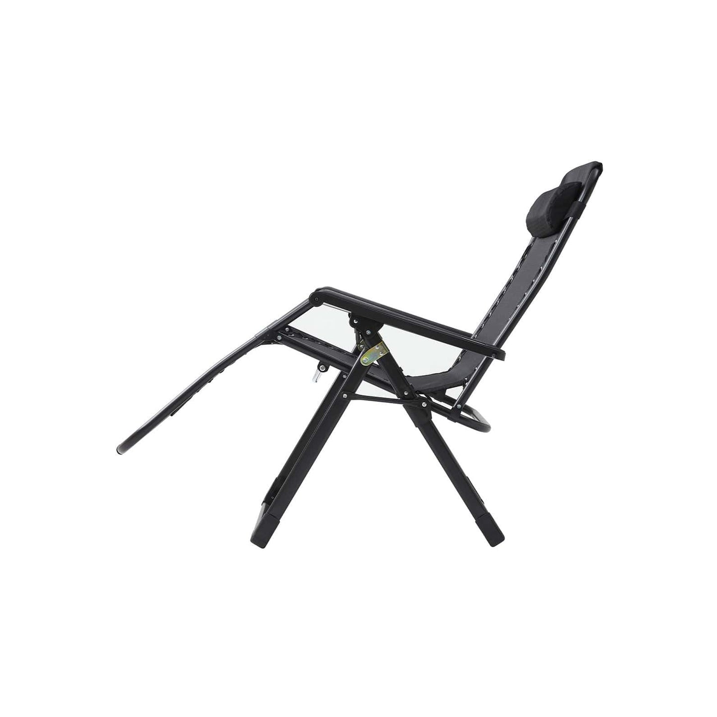 Exotic Designs Adjustable Folding Recliner Outdoor Chair Black