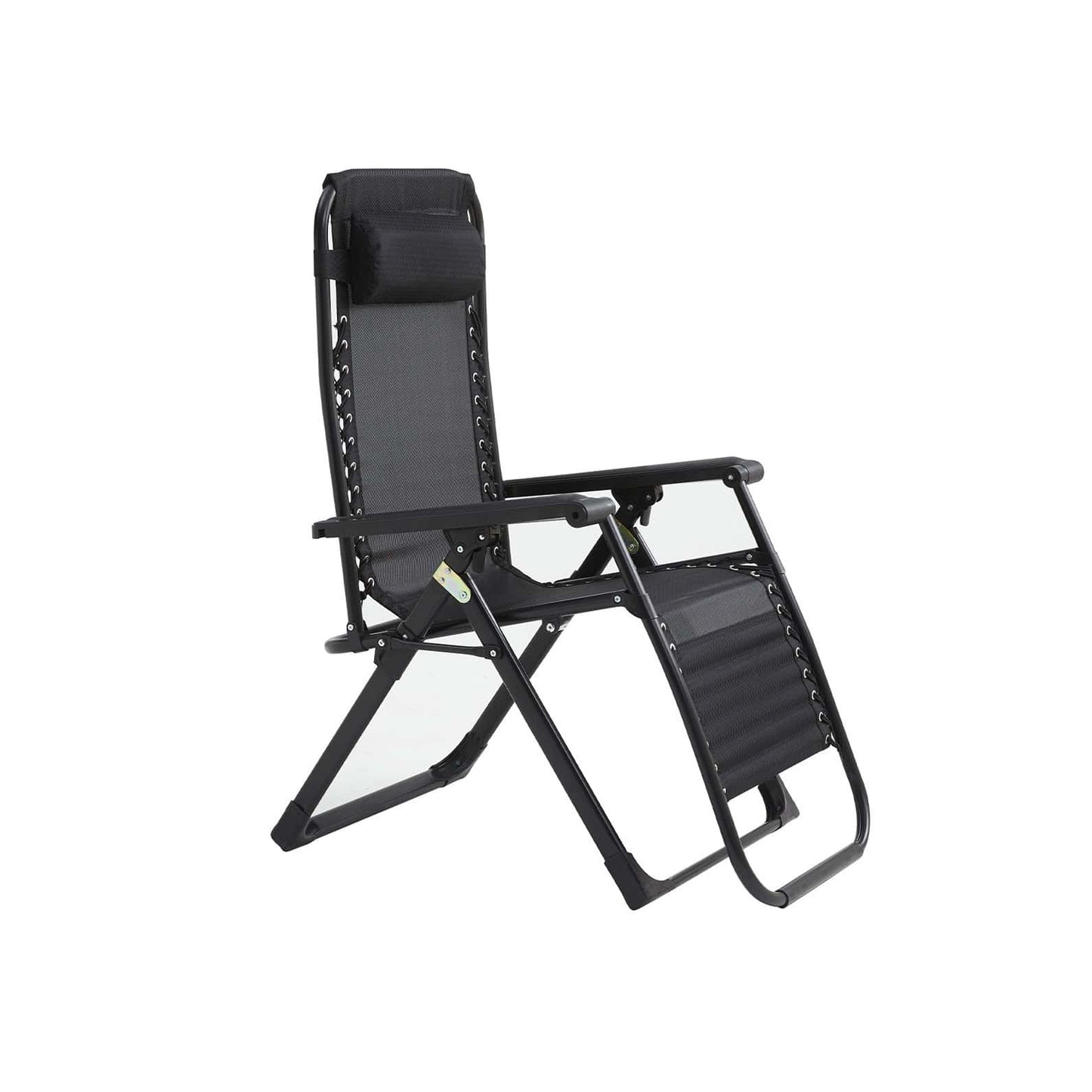 Exotic Designs Adjustable Folding Recliner Outdoor Chair Black
