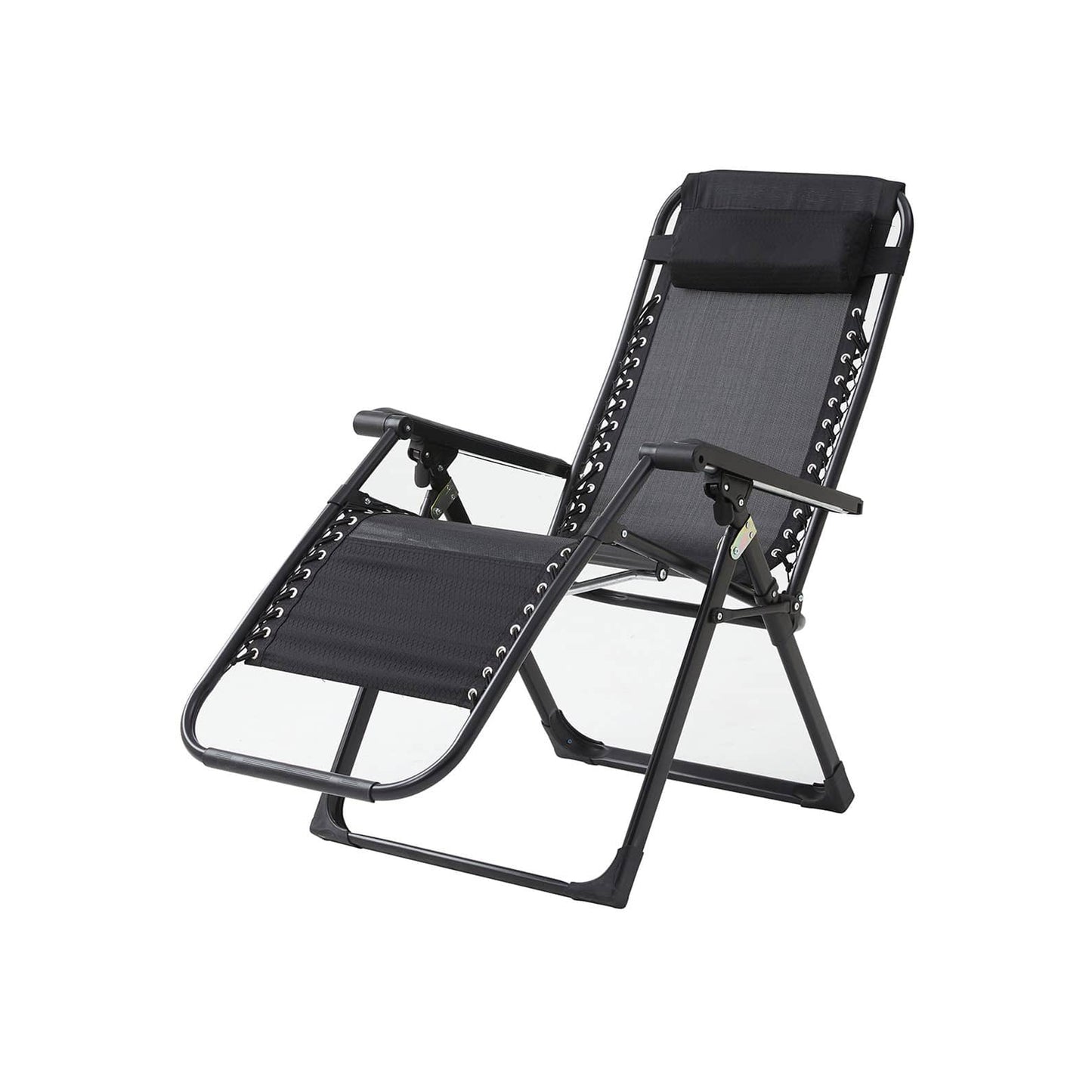 Exotic Designs Adjustable Folding Recliner Outdoor Chair Black