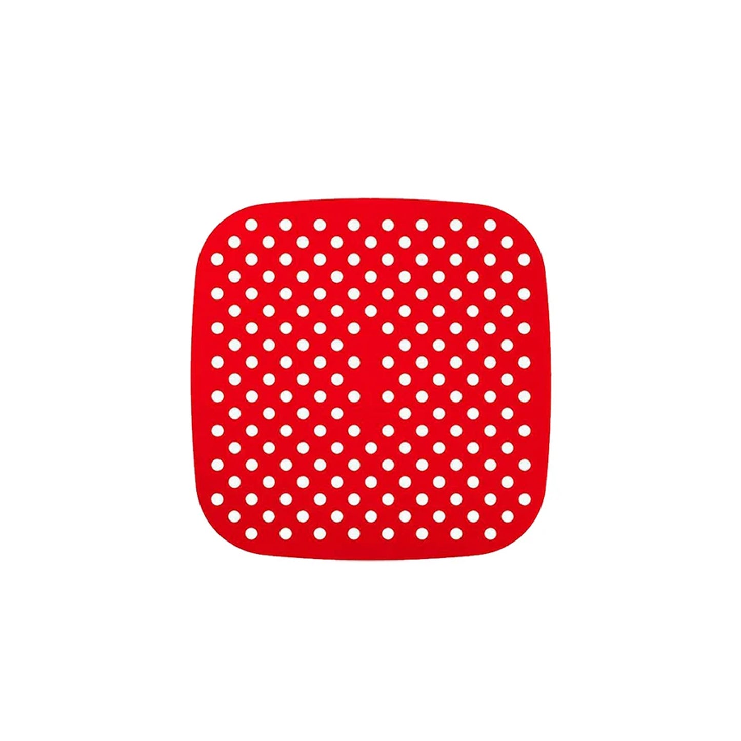 Aqua Silicone Air Fry Liner Mats Square Red 19cm