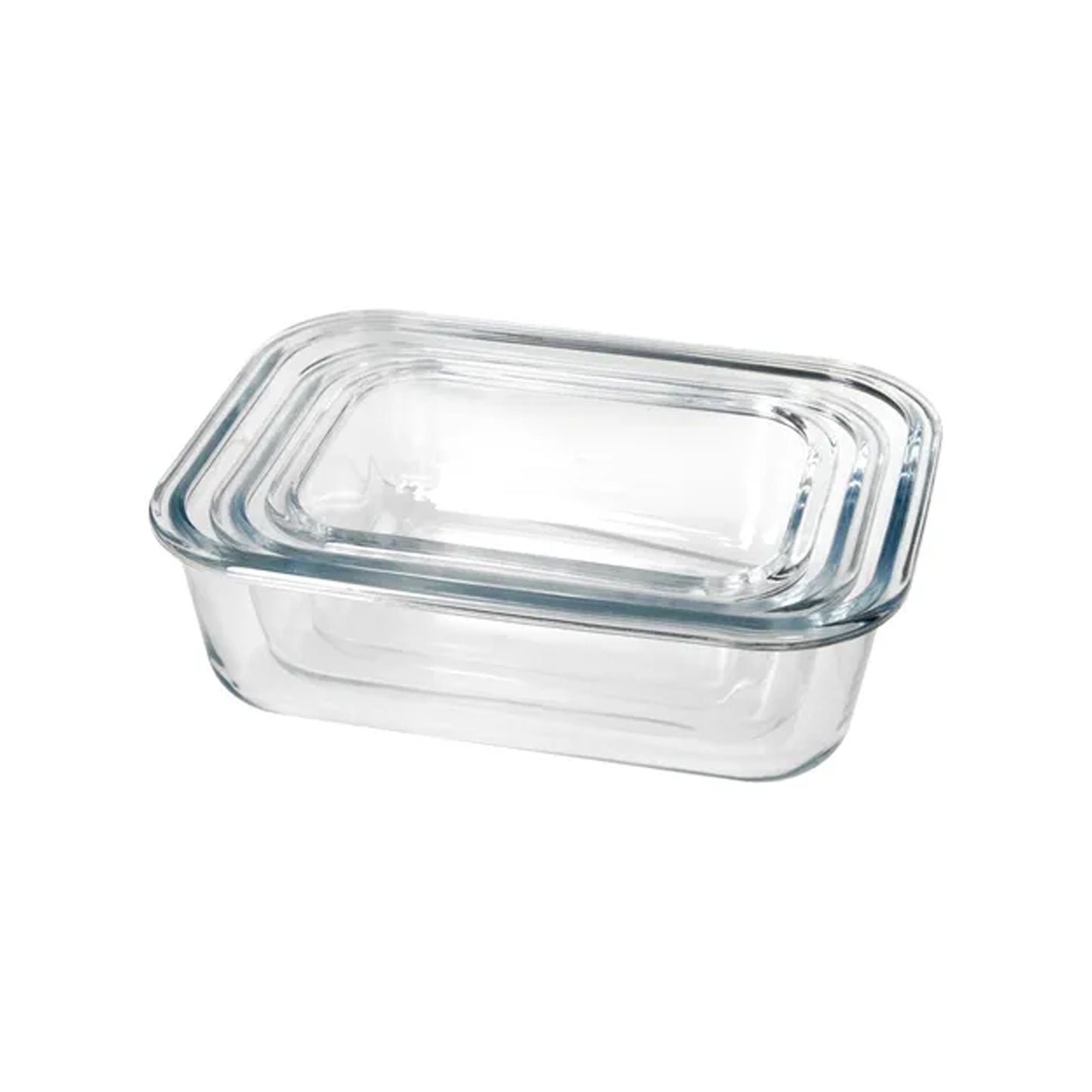 Aqua 3 Piece Rectangular Food Storage Container Set Clear