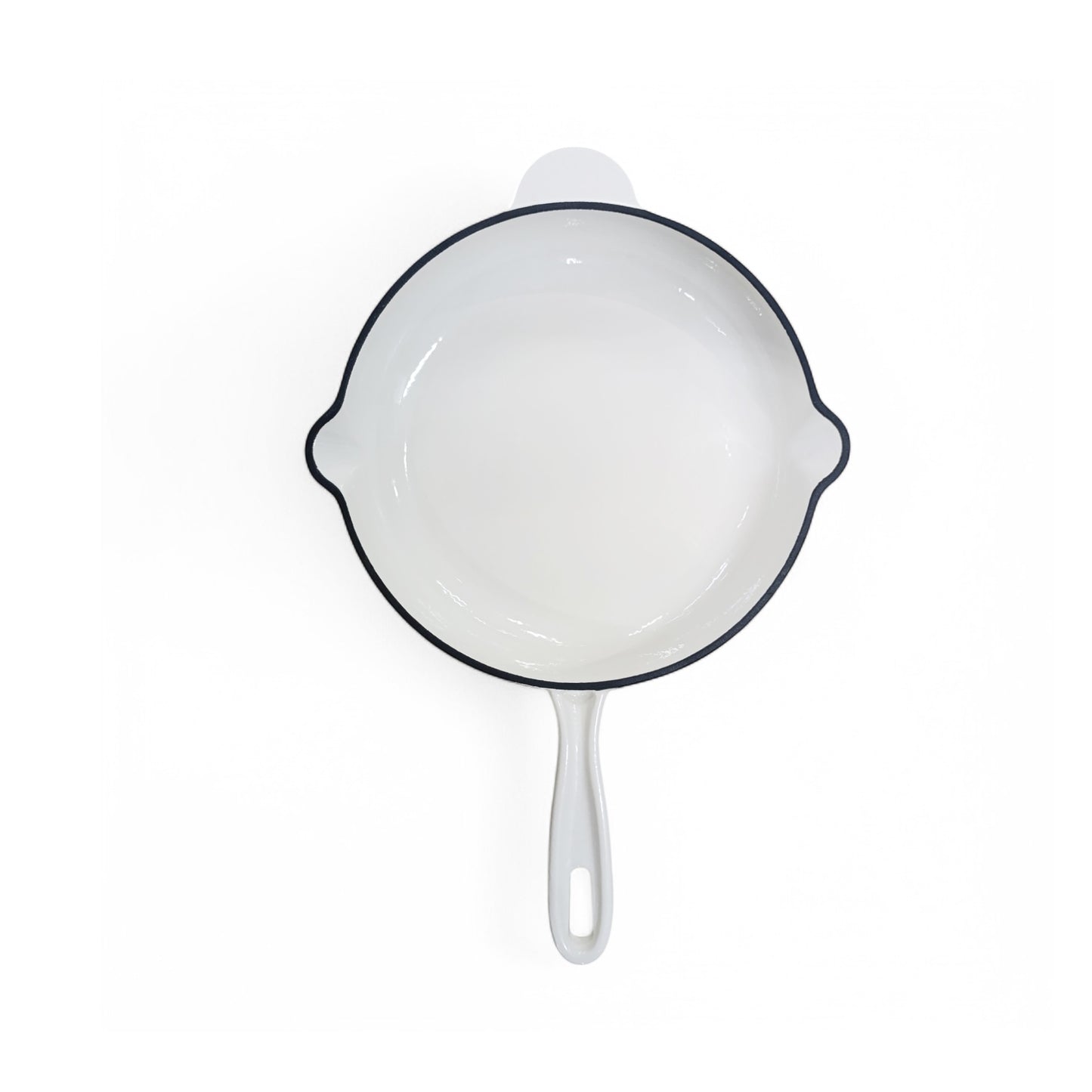Aqua Enamel Cast Iron Fry Pan - White