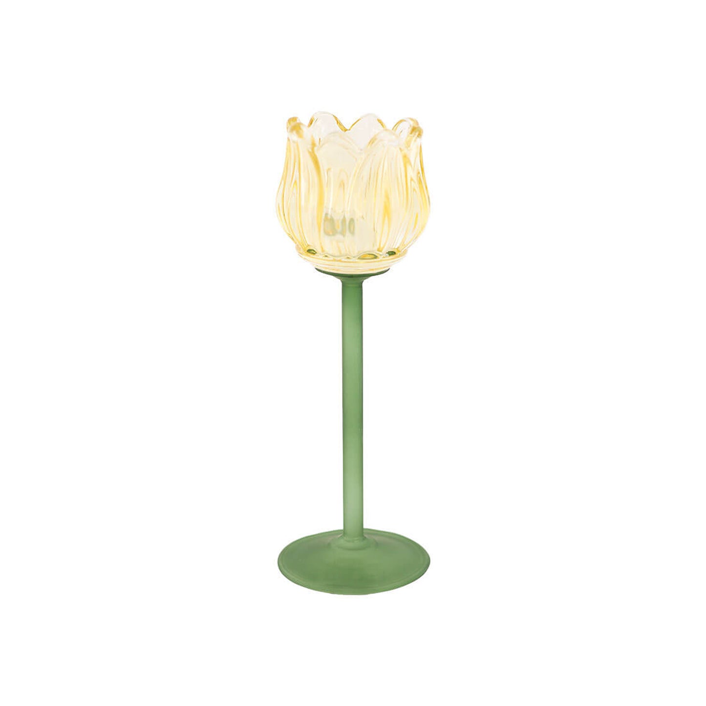 Urban Decor 22cm Tulip Candle Holder Yellow