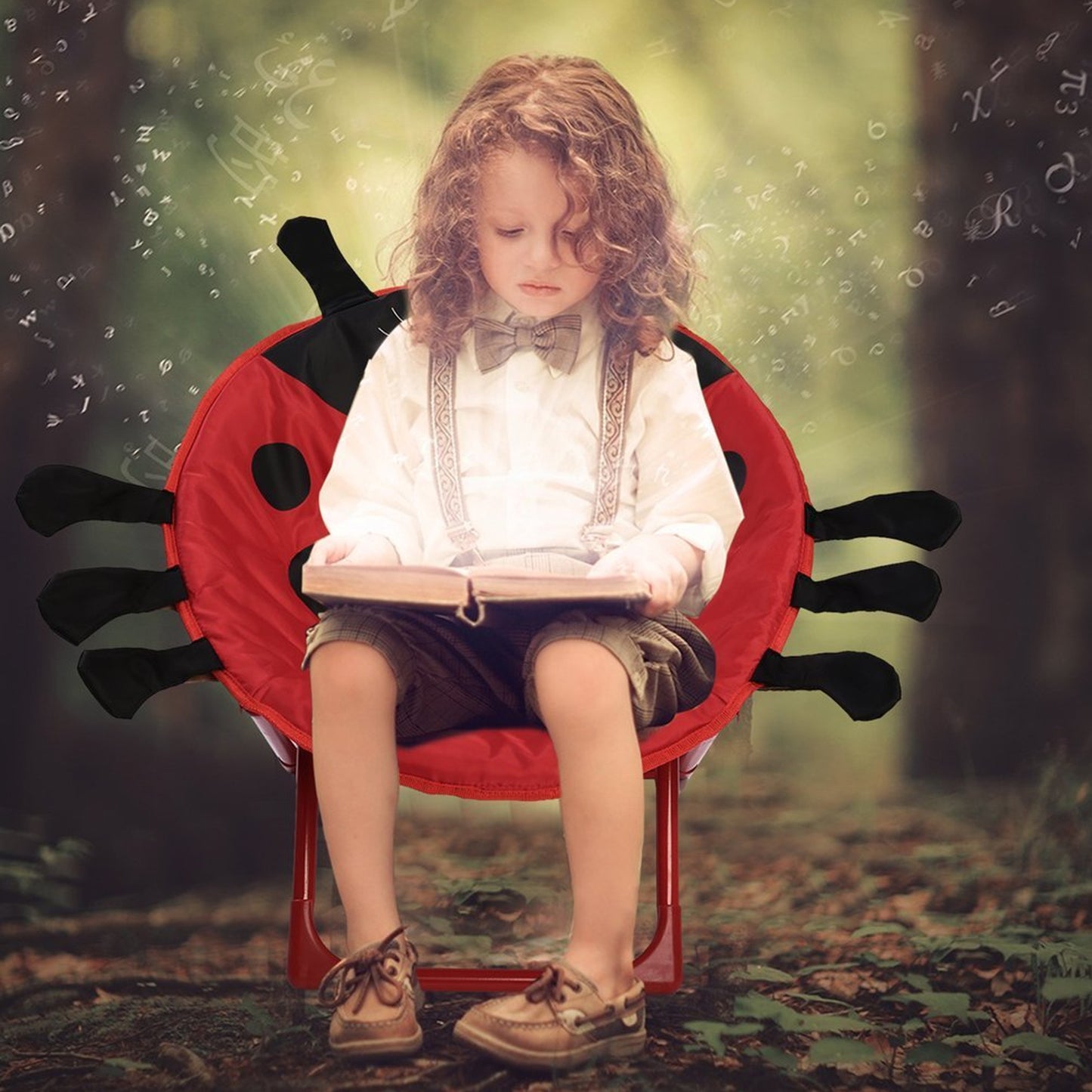 Urban Decor Kids Ladybug Cartoon Folding Chair Red