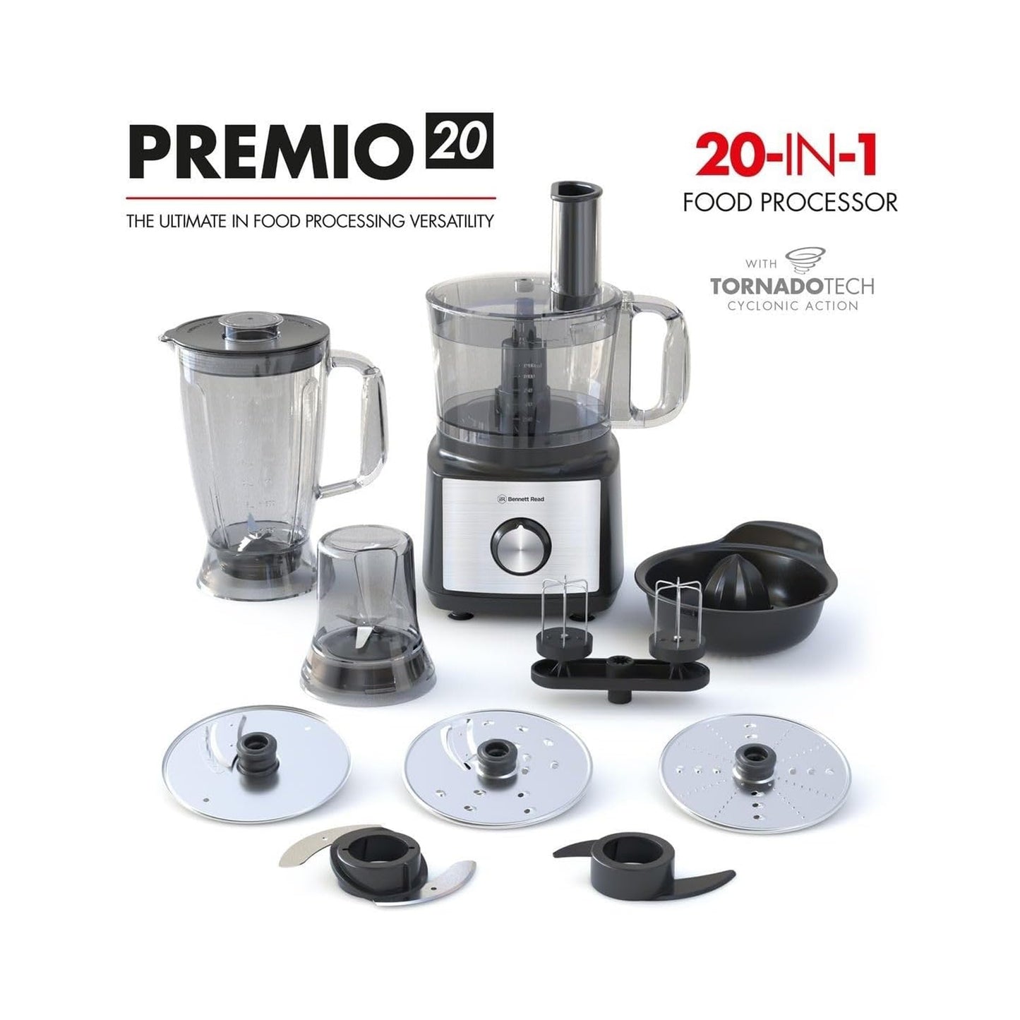 Bennett Read Premio 20 750W Food Processor Silver & Black