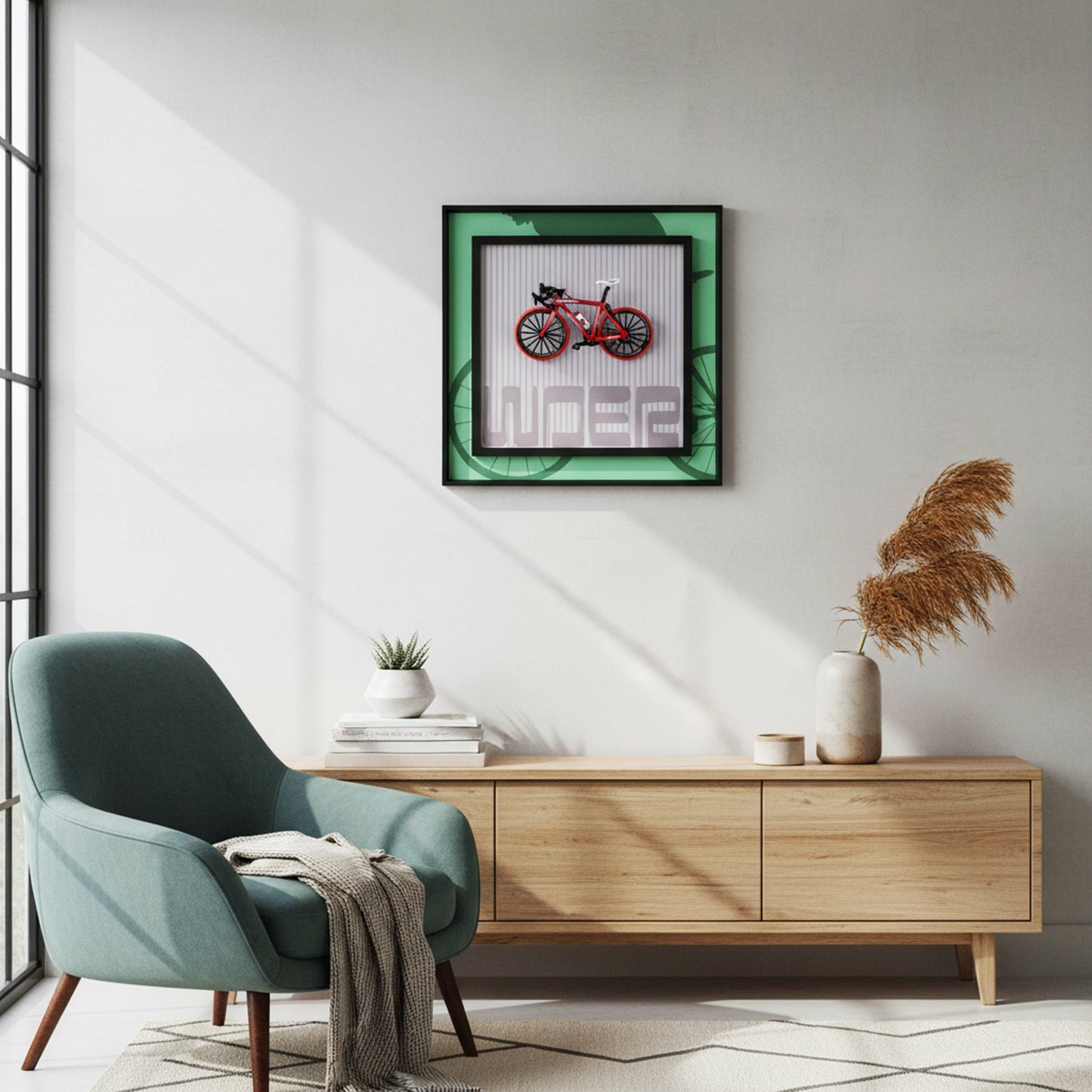 40 x 40cm Bicycle Frame Red & White