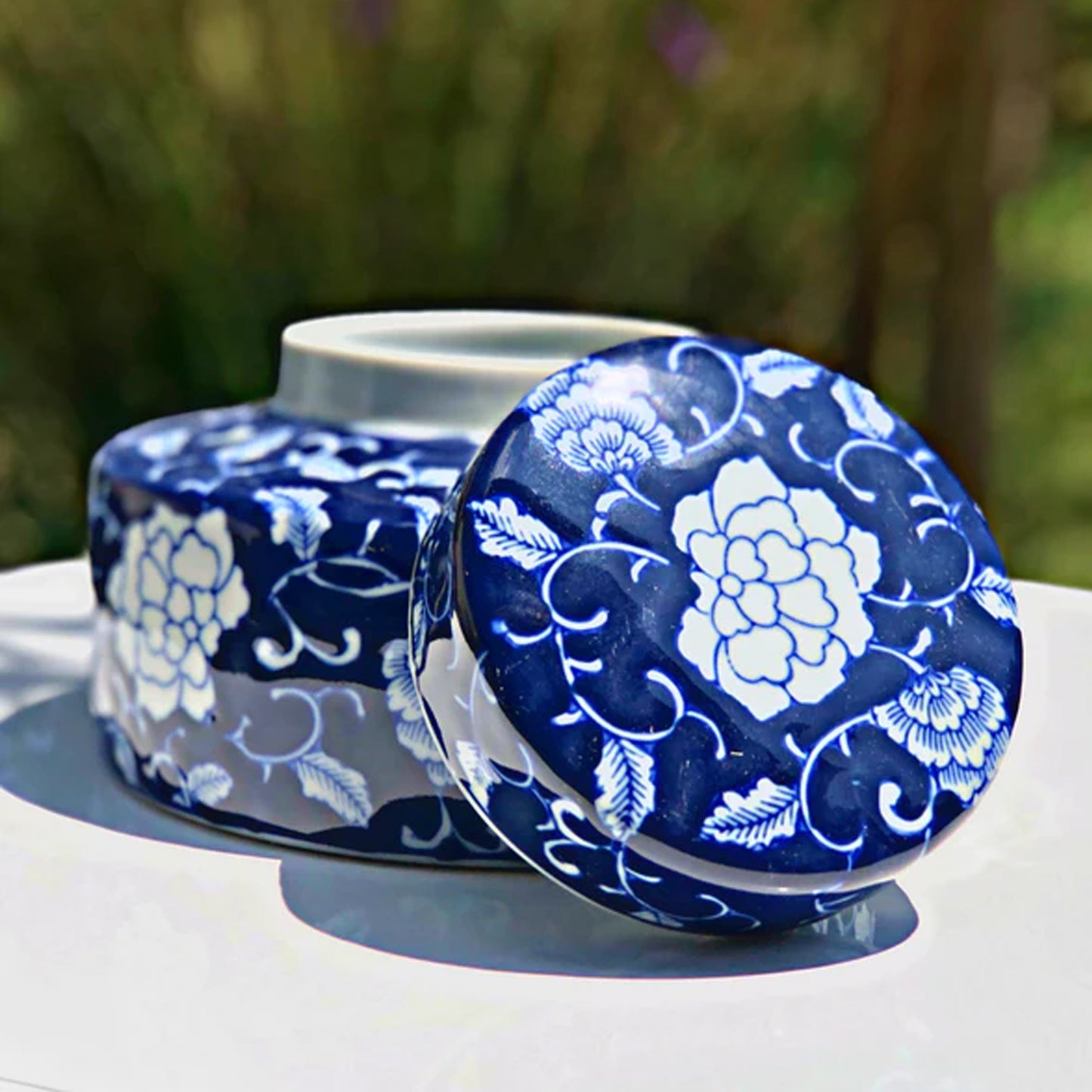 Urban Decor Bodega Jar with Lid Blue & White