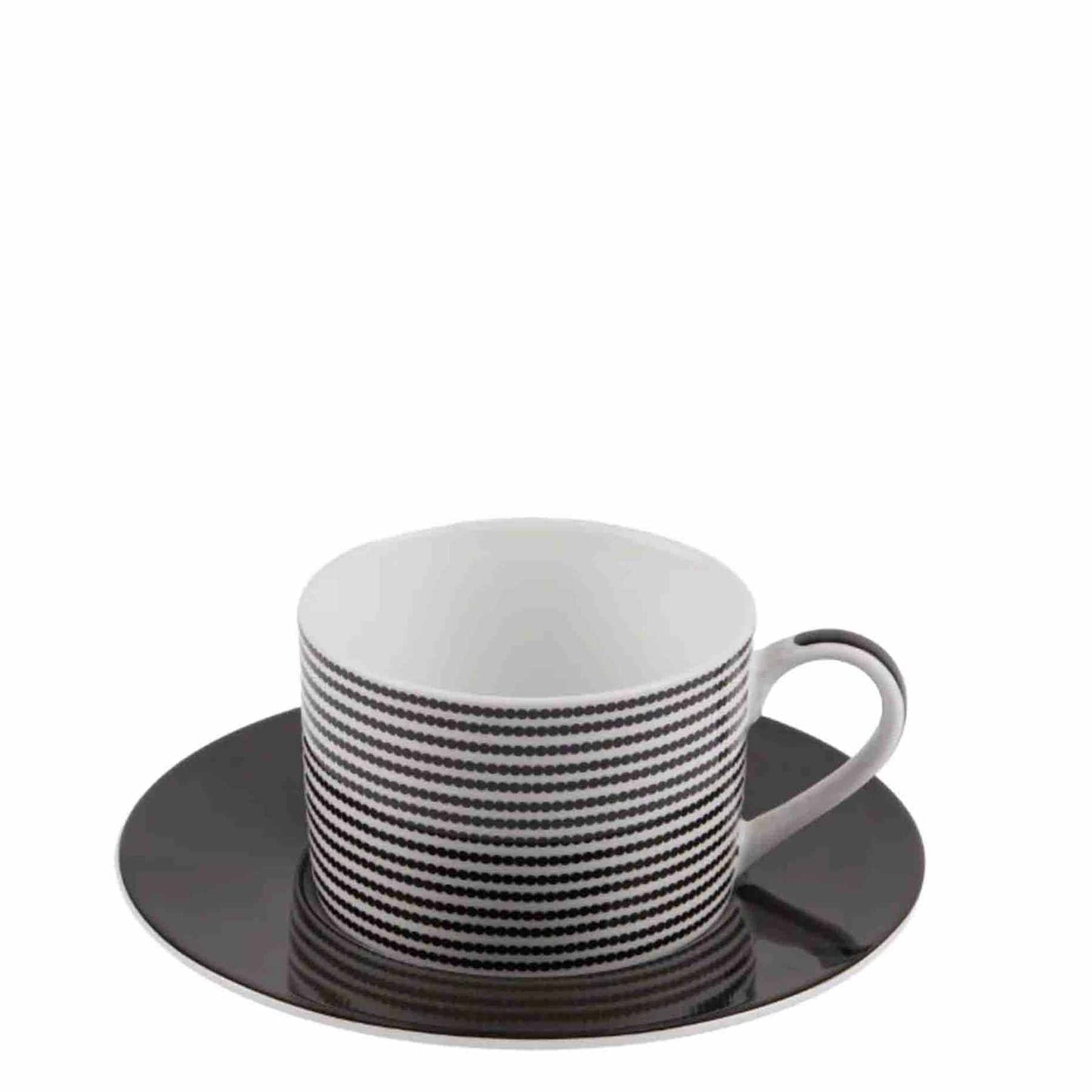 Chaka Chaka Homeware Tea Cup & Saucer - Black & White