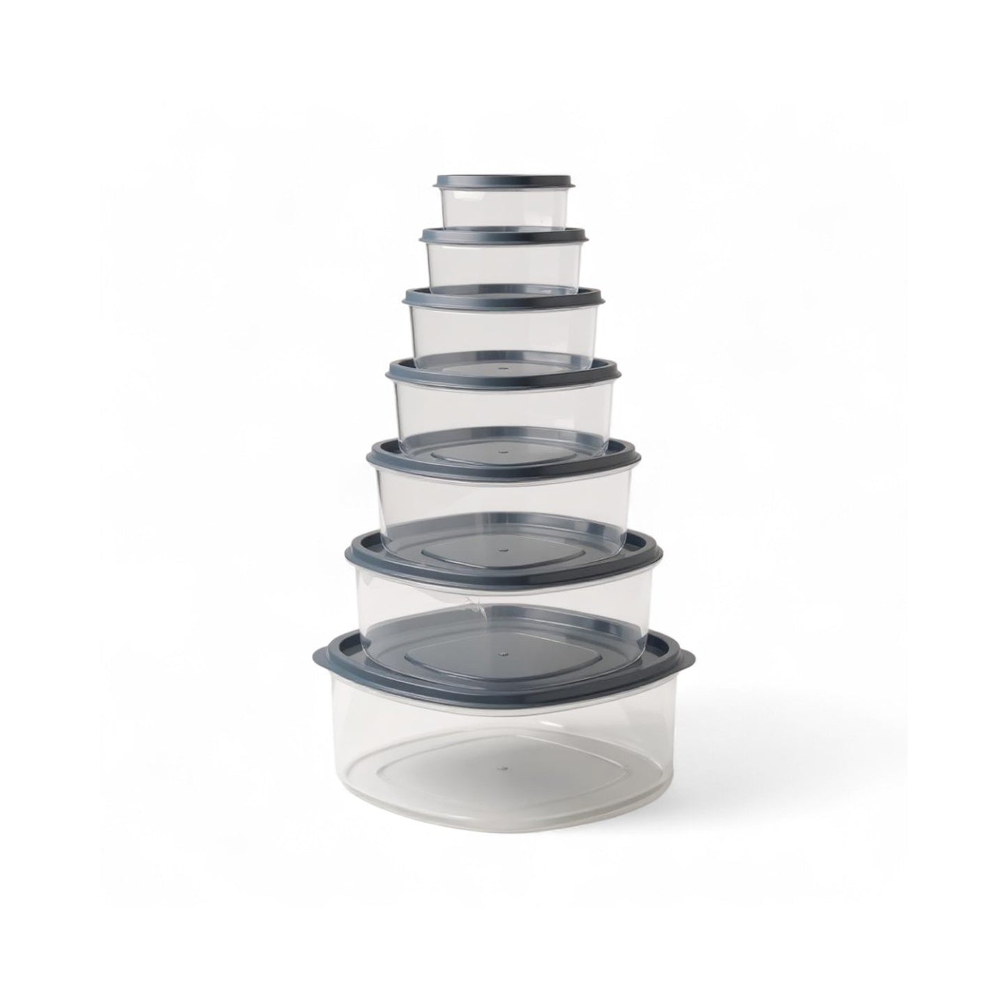 CH 7 Piece Rainbow Oval Container Set Clear