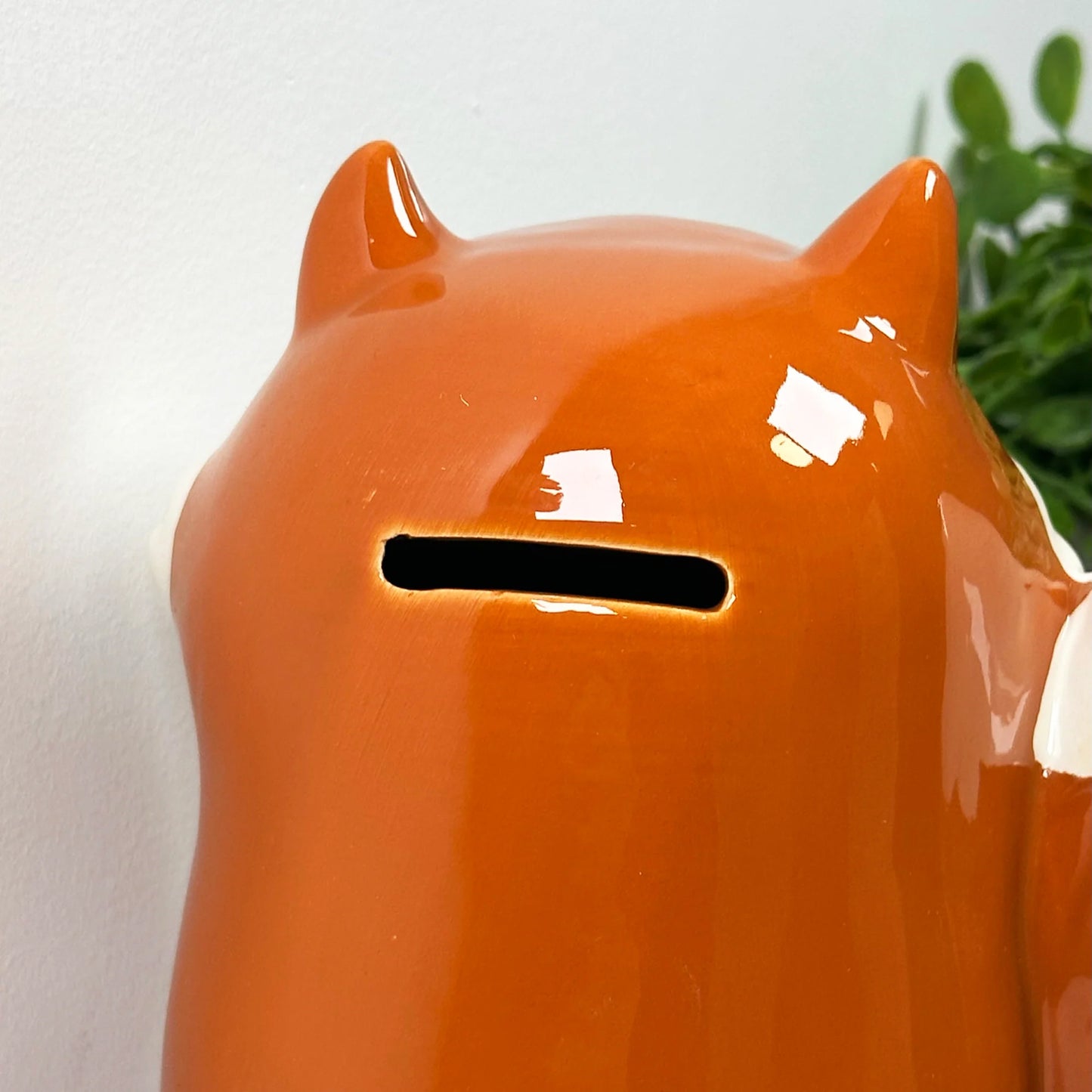 Fox Ceramic Money Box Brown