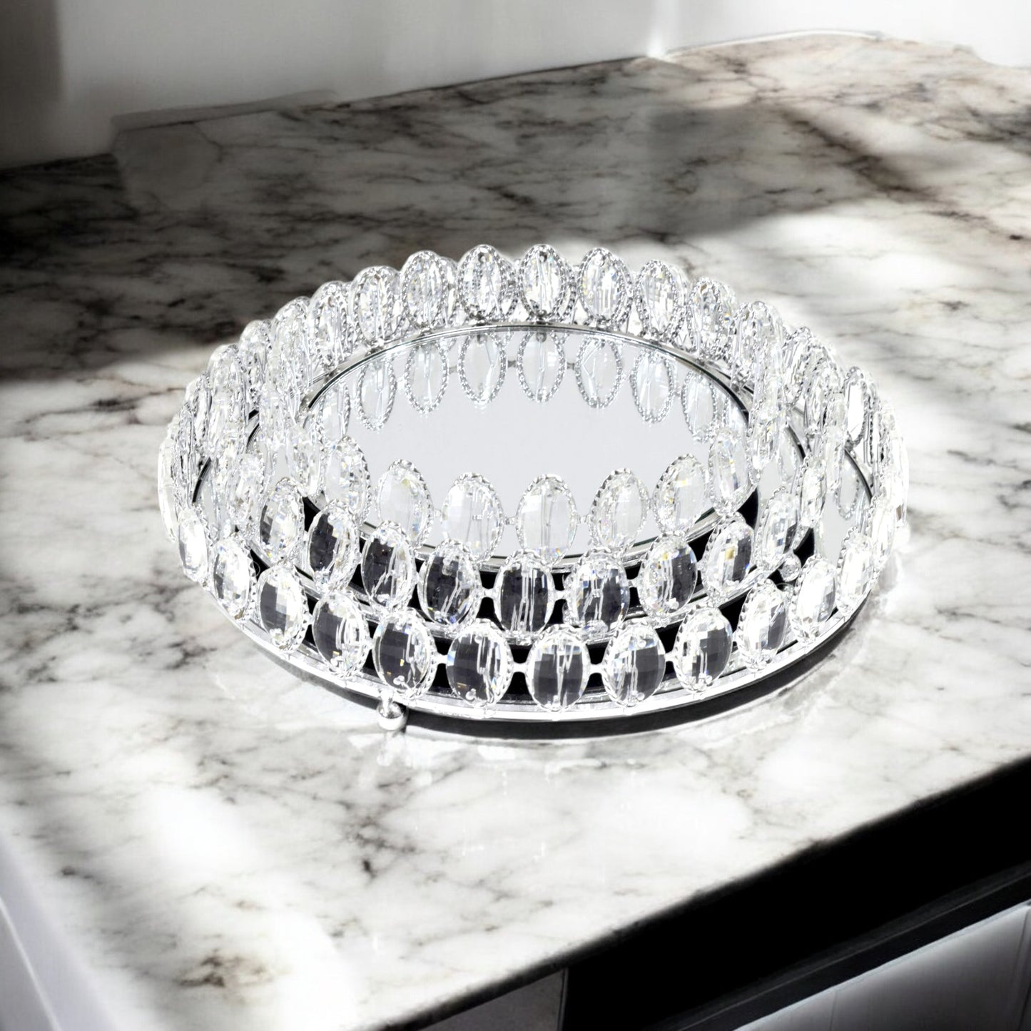 Milano 3 Piece Glass Tray Set Clear