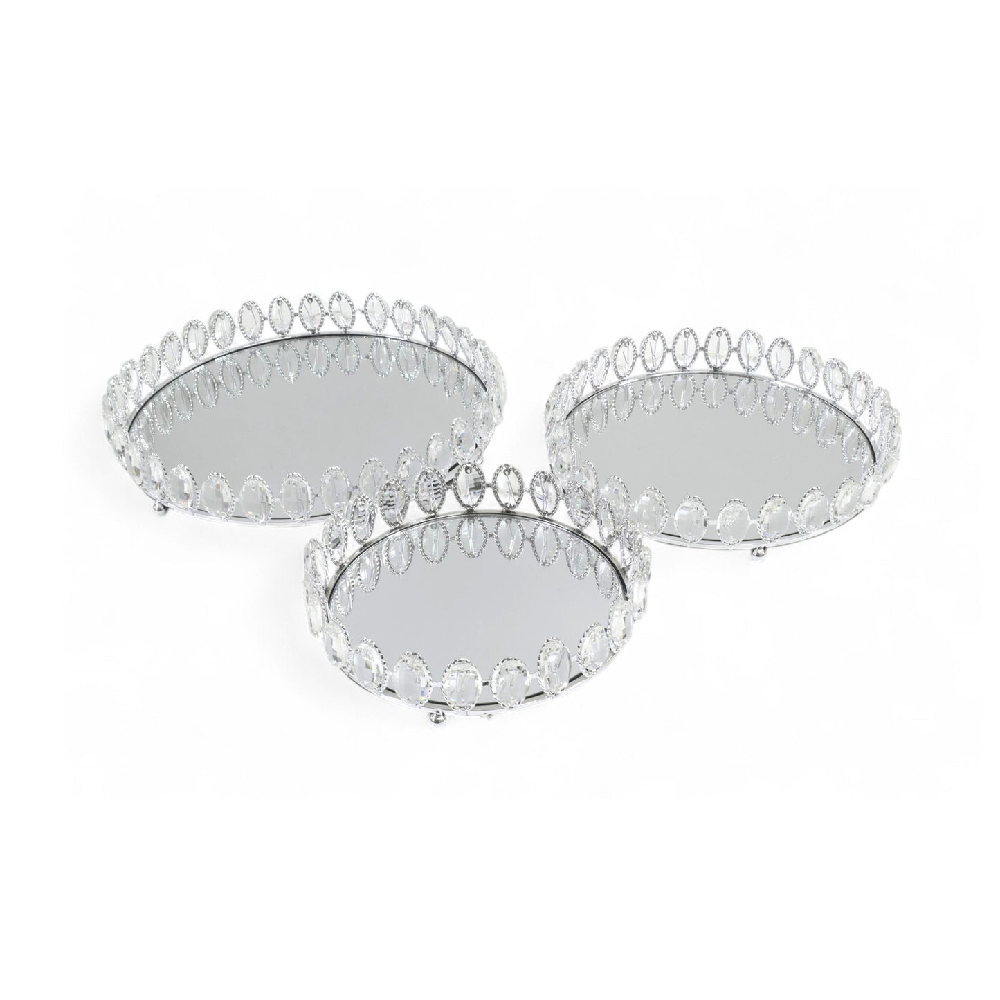 Milano 3 Piece Glass Tray Set Clear