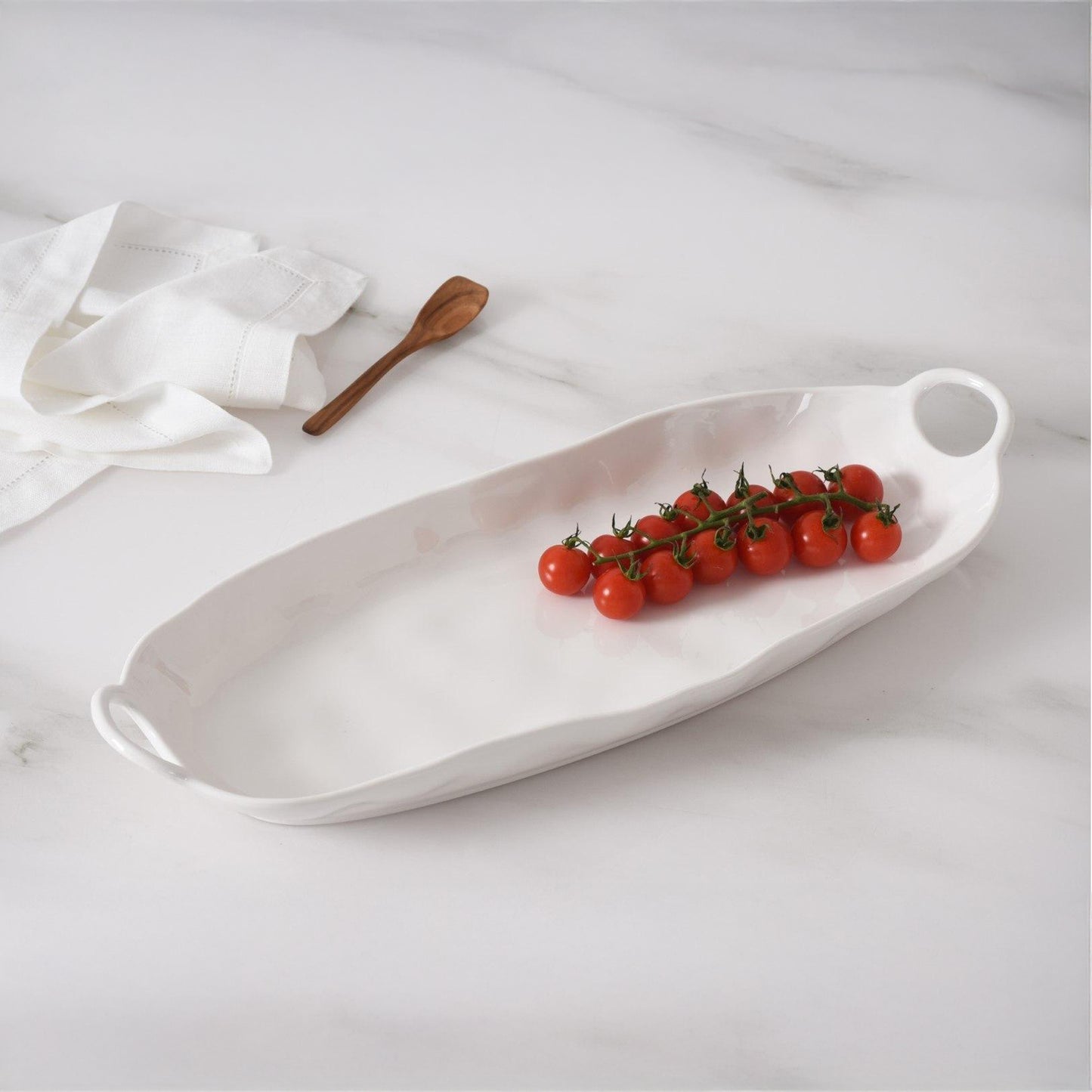 Kitchen Life Deep Long Ceramic Server White
