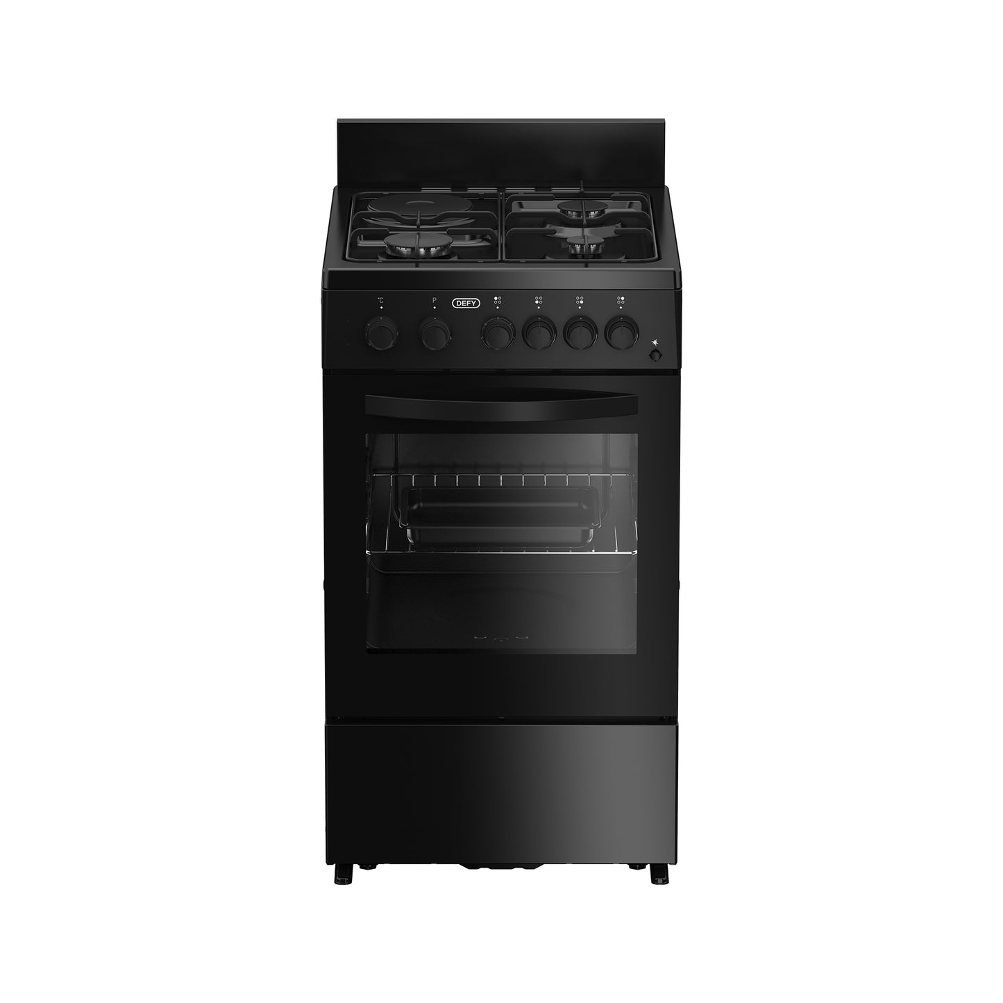 Defy 3 Burner 1 Solid Plate Gas Stove Black