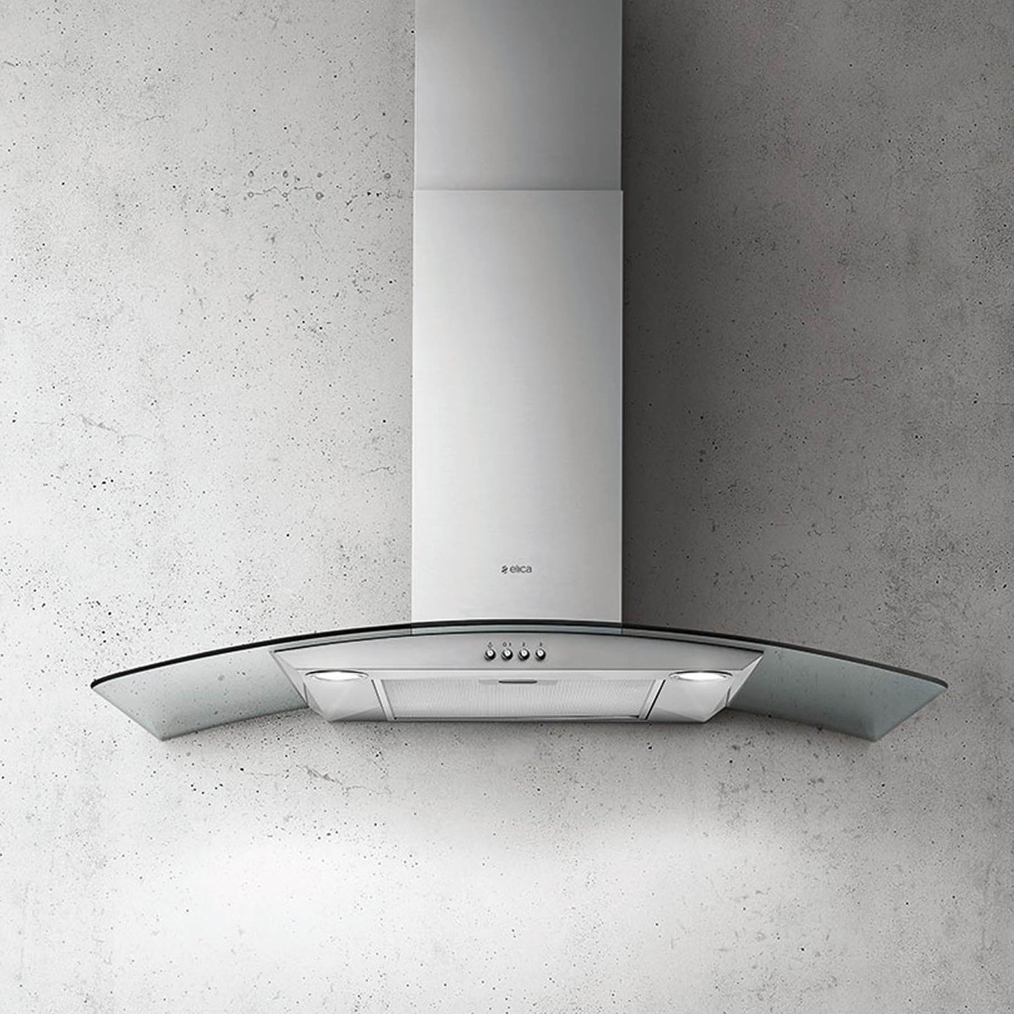 Elica 60cm Curved Glass Cooker-Hood/Extractor - Stainless Steel