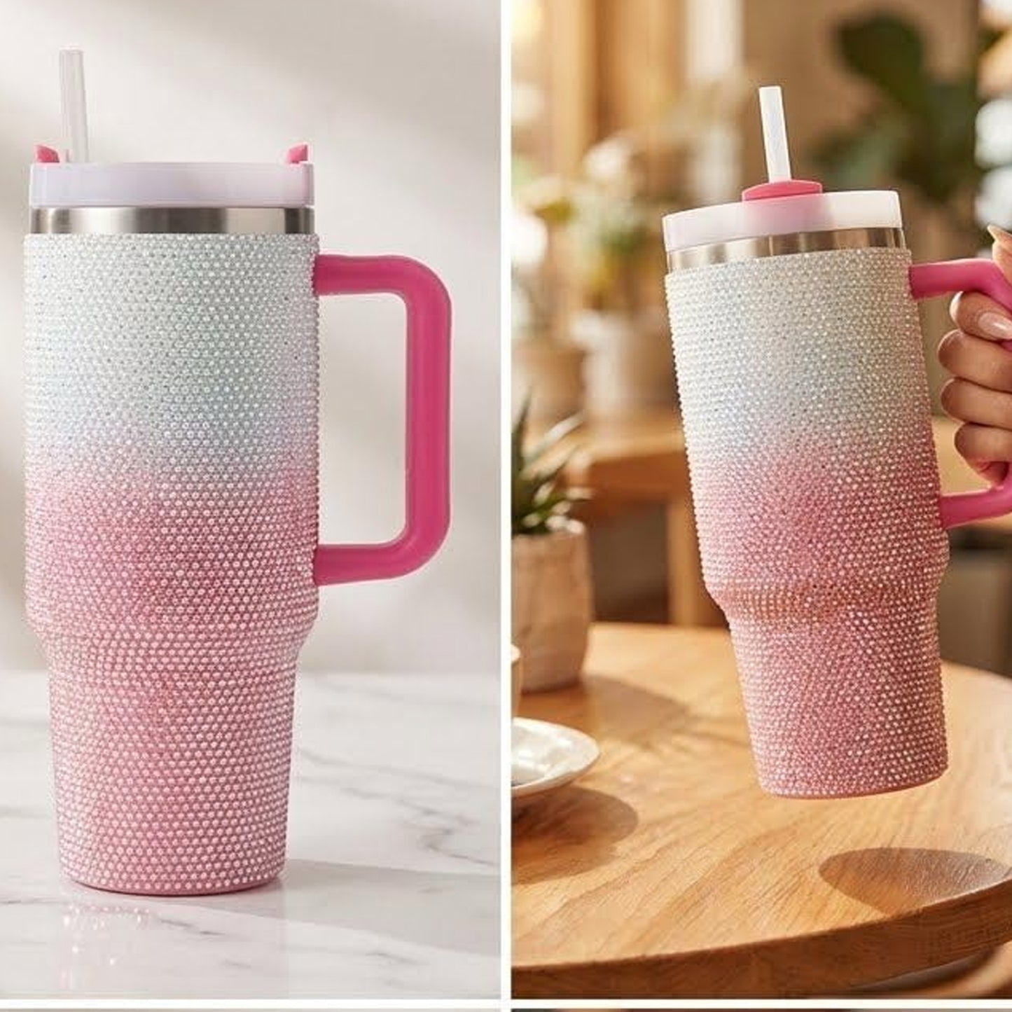 1.2Lt Glitter Flask Pink