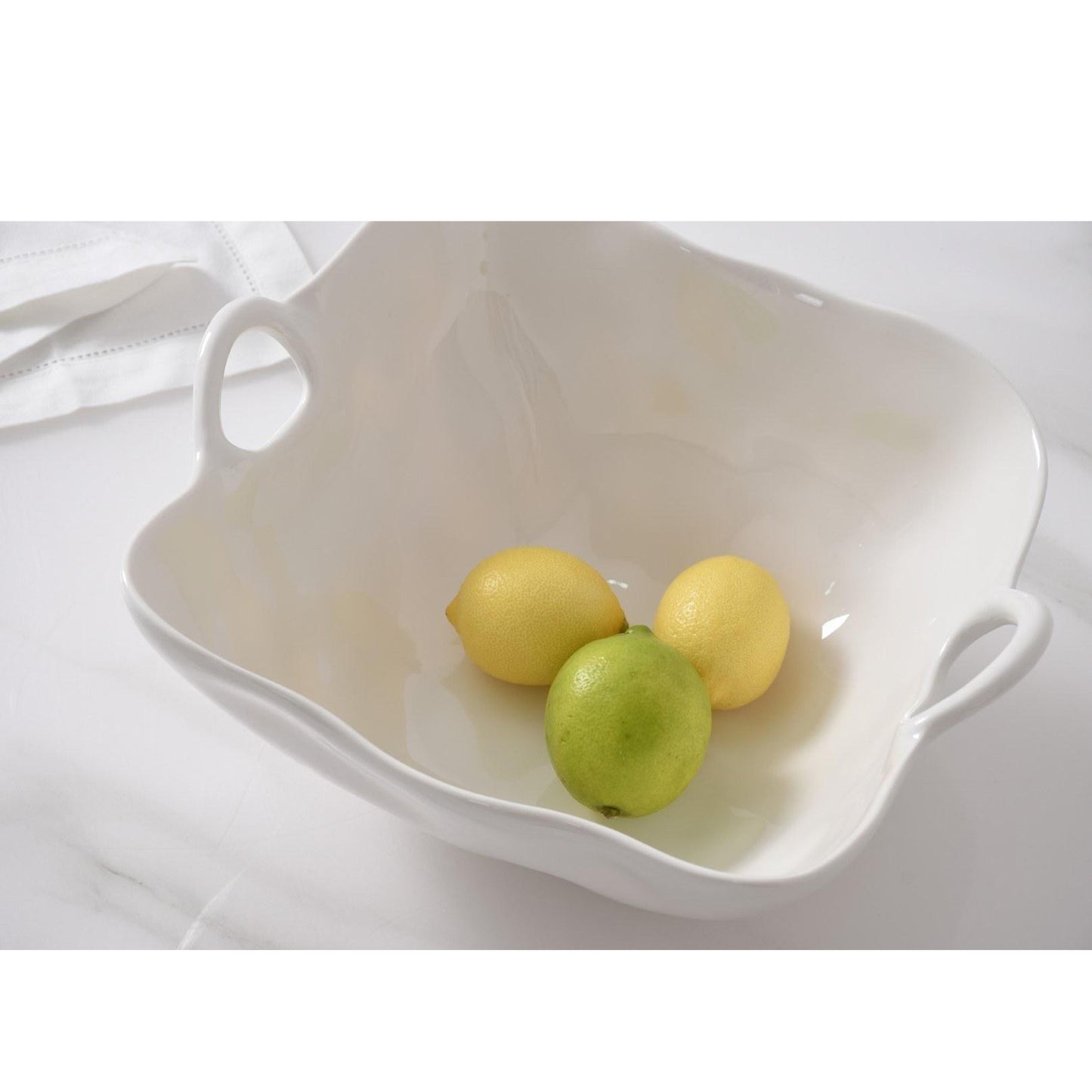 Kitchen Life Square Ceramic Serving Bowl White