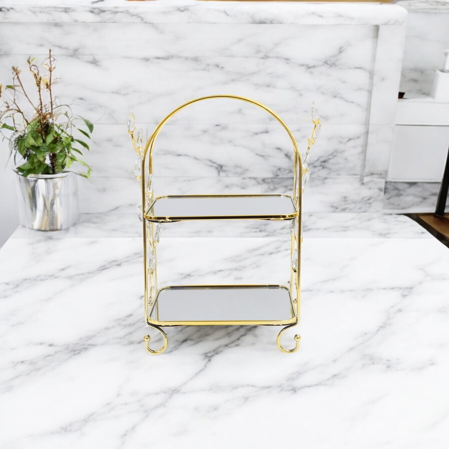 Milano 2 Layer Cupcake Stand Gold