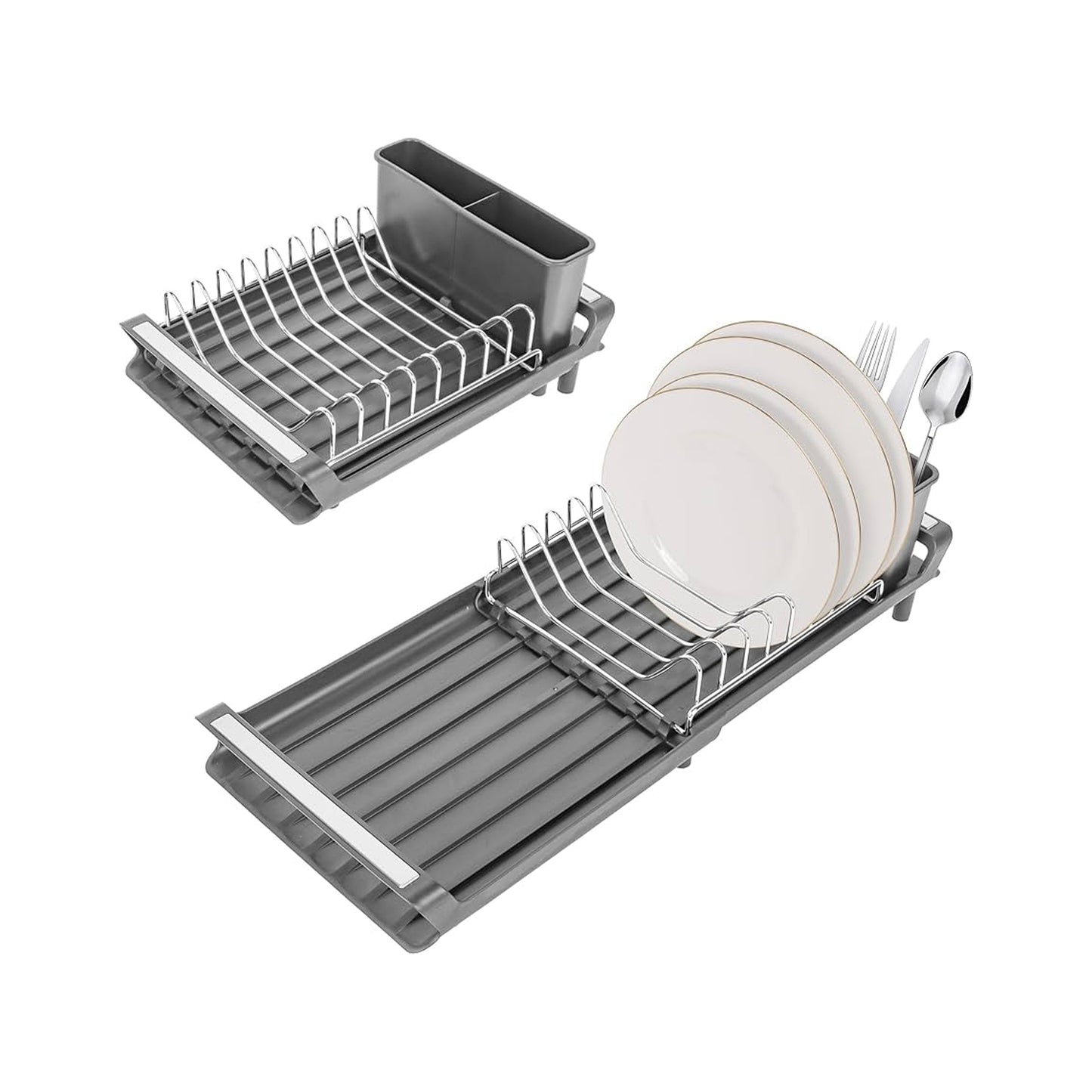 CH Adjustable Dish Drying Rack Grey