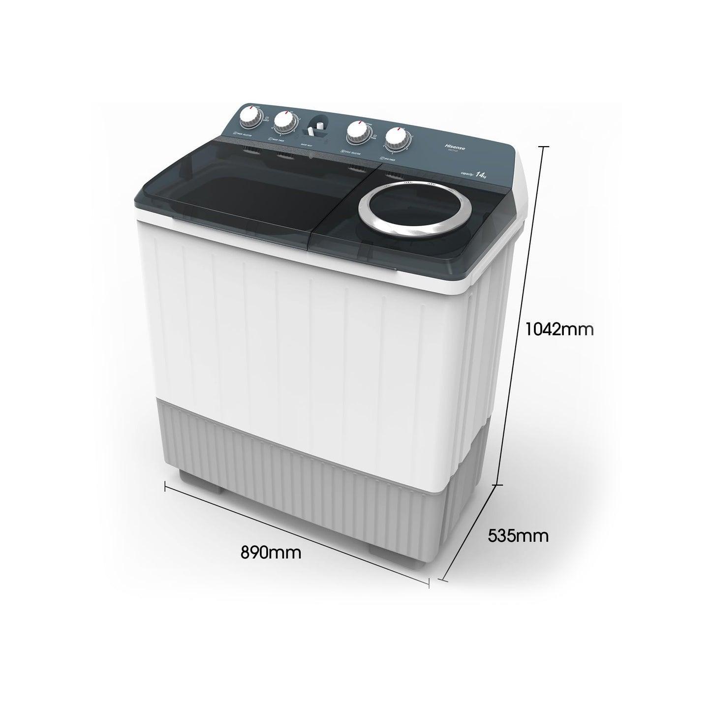 Hisense 14Kg Twin Tub Washing Machine White