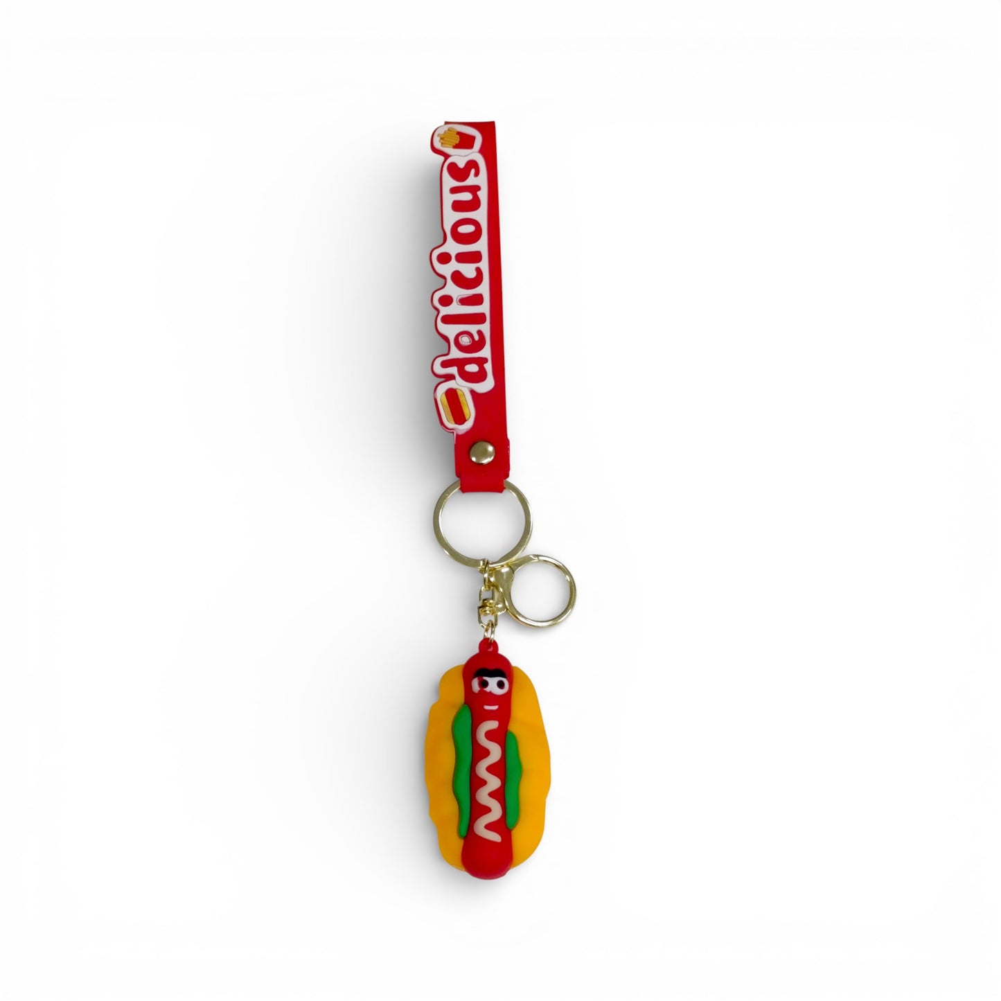 Hotdog Keychain Red