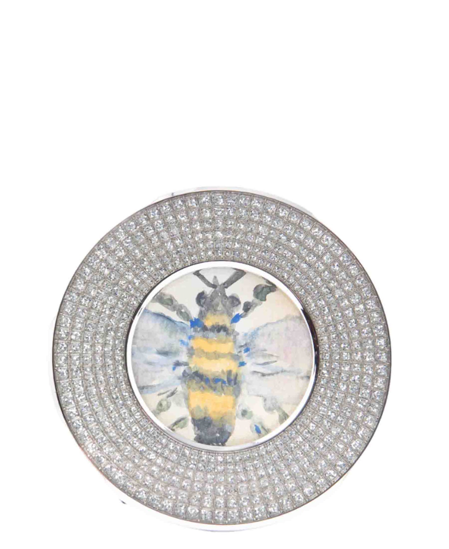 Jenna Clifford Round Diamond Photo Frame - Silver