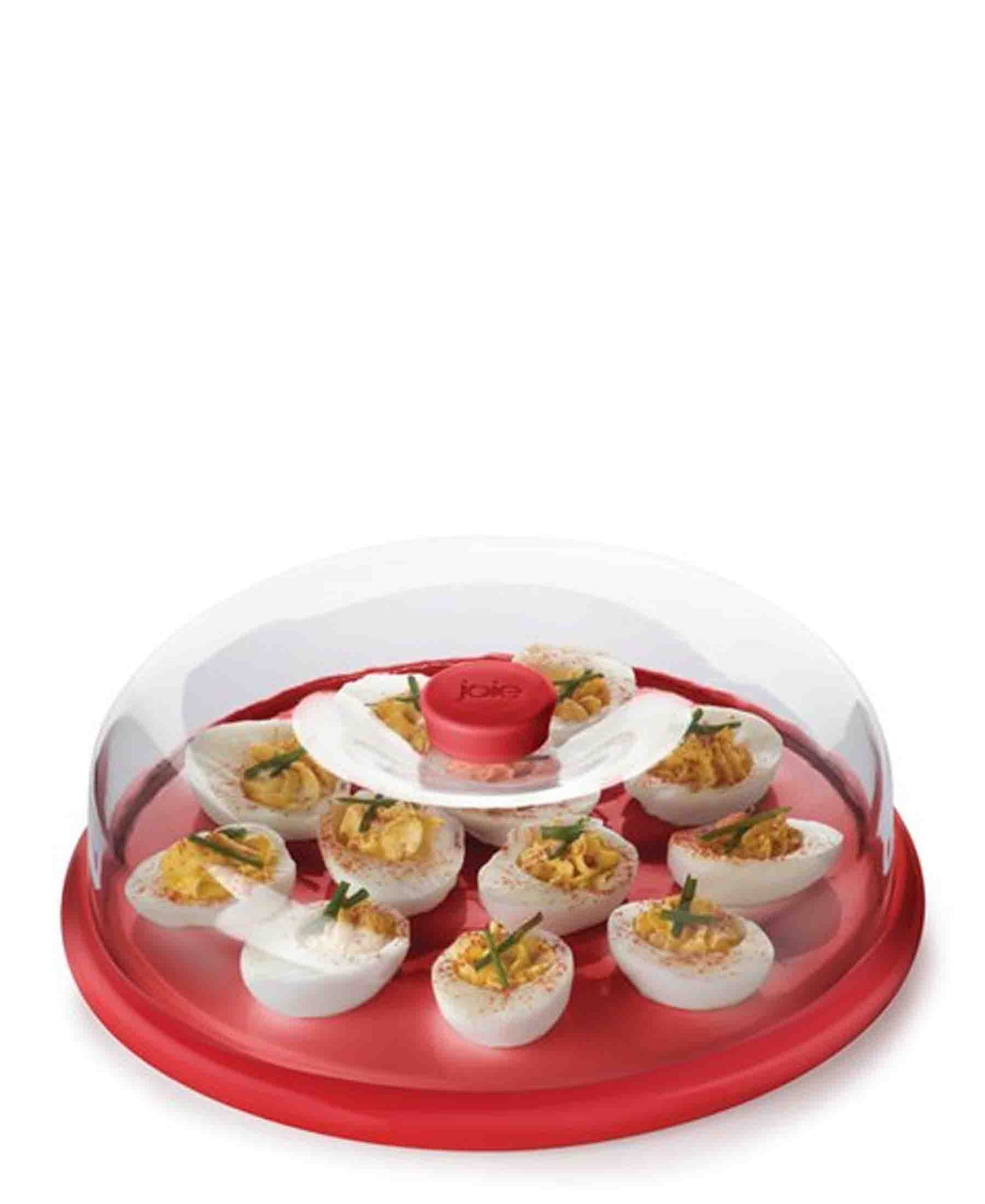 Joie Deviled Egg Platter & Cover - Red