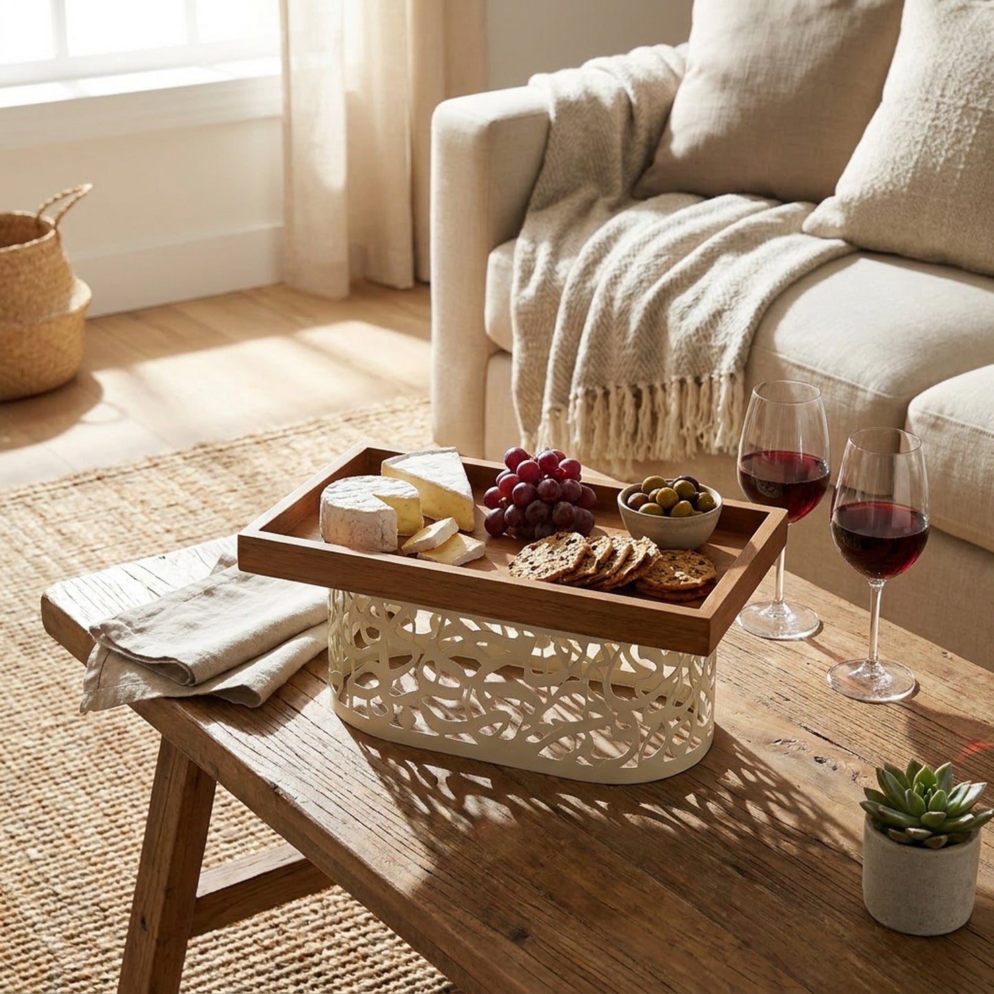 Calligraphy Design Small Wooden Serving Tray