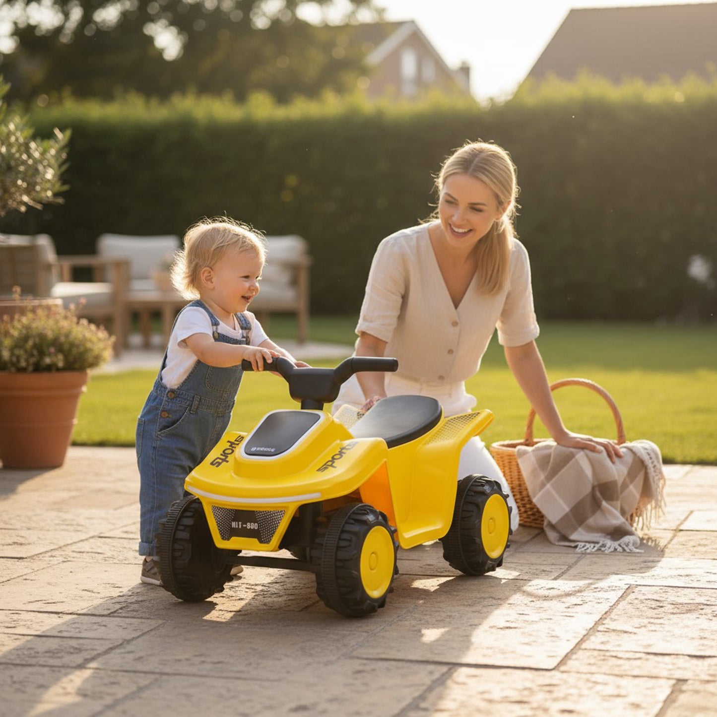 Kids Ride On Electric Bike Yellow