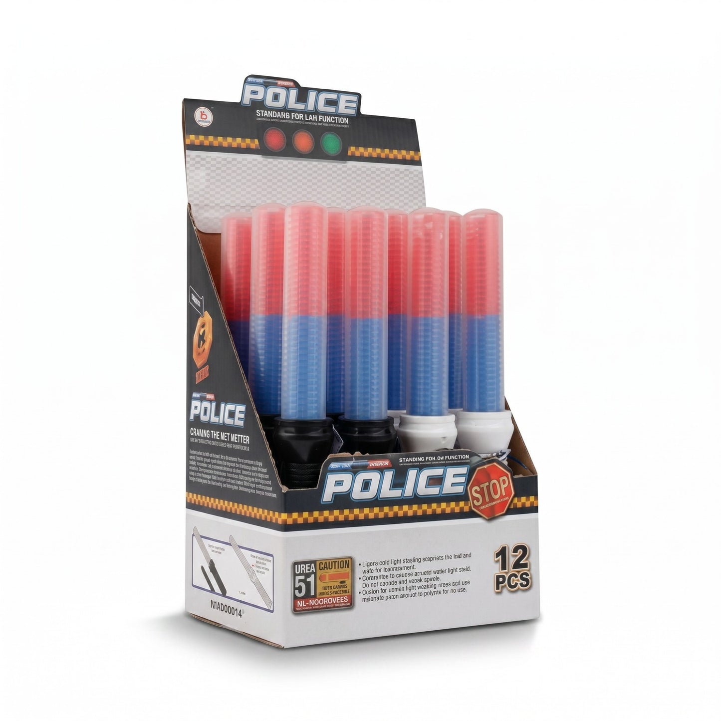LED Police Traffic Baton Toy Blue & Red (sold individually)