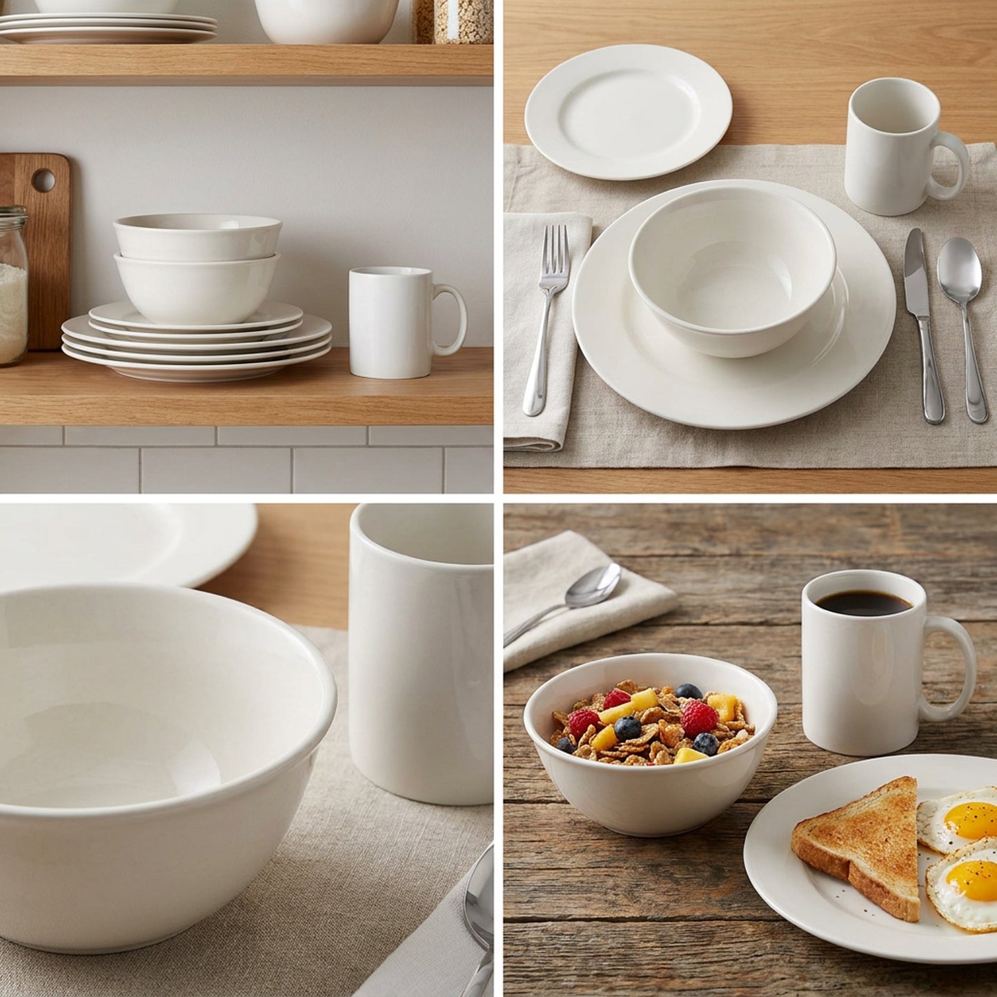 La Opala Sovrana 16 Piece Dinner Set White